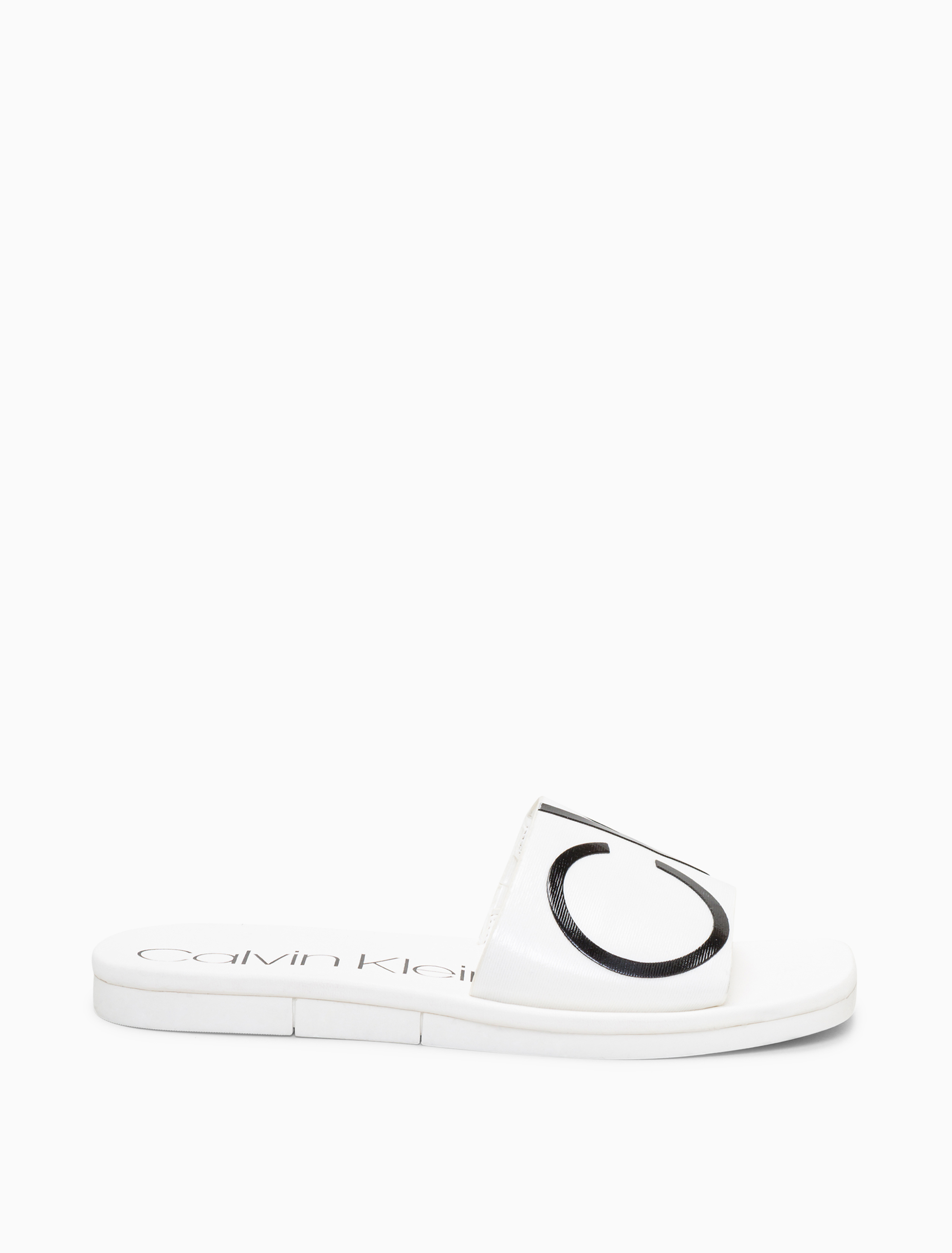 calvin klein patent leather slides