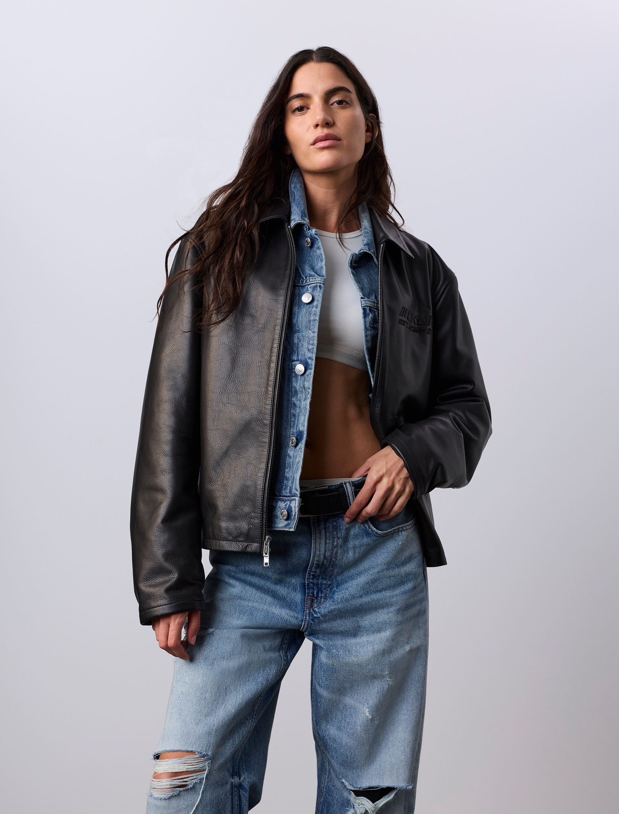Jung Kook for Calvin Klein Leather Racer Jacket | Calvin Klein