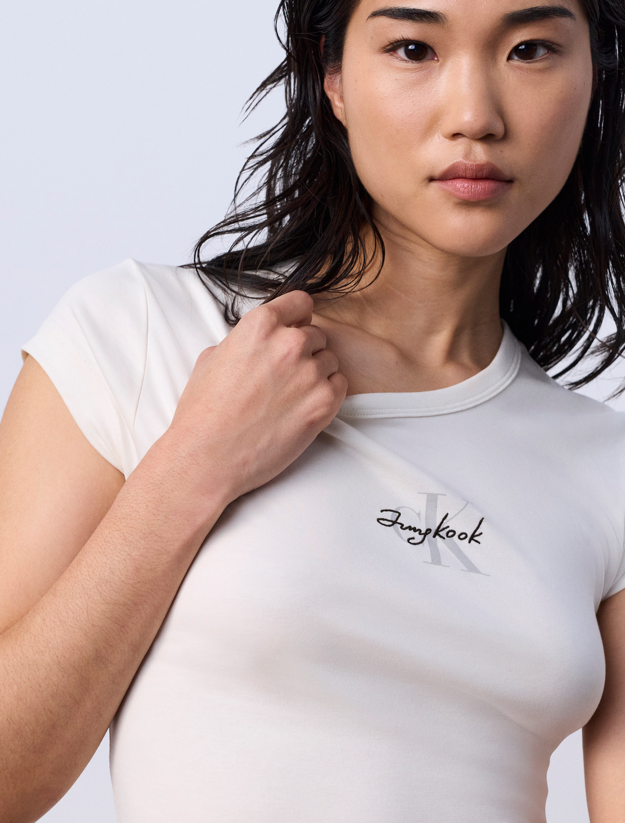 Jung Kook for Calvin Klein Monogram Baby Tee | Calvin Klein