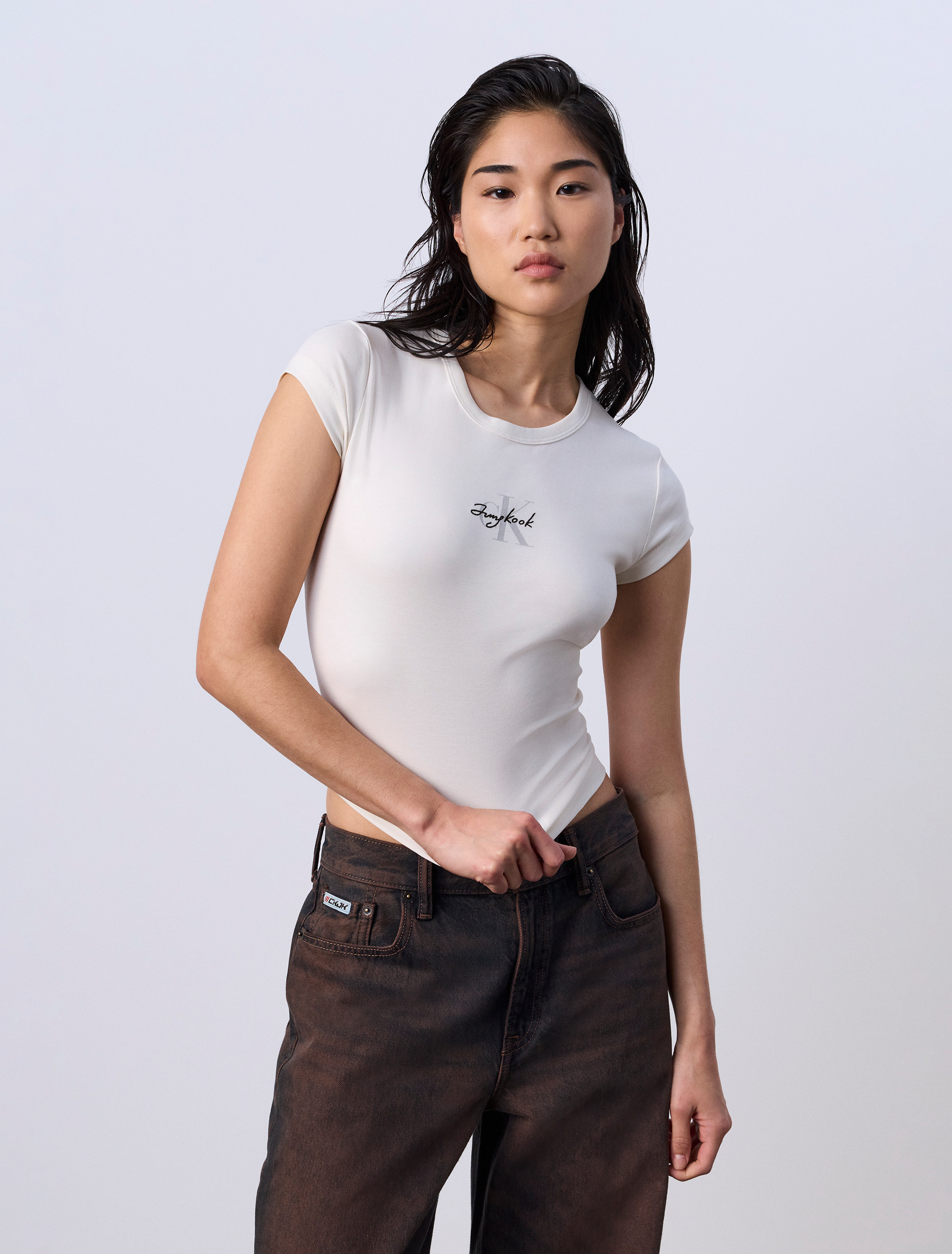 Jung Kook for   モノグラムベビーT S Jung Kook for Calvin Klein Monogram Baby Tee | Calvin Klein