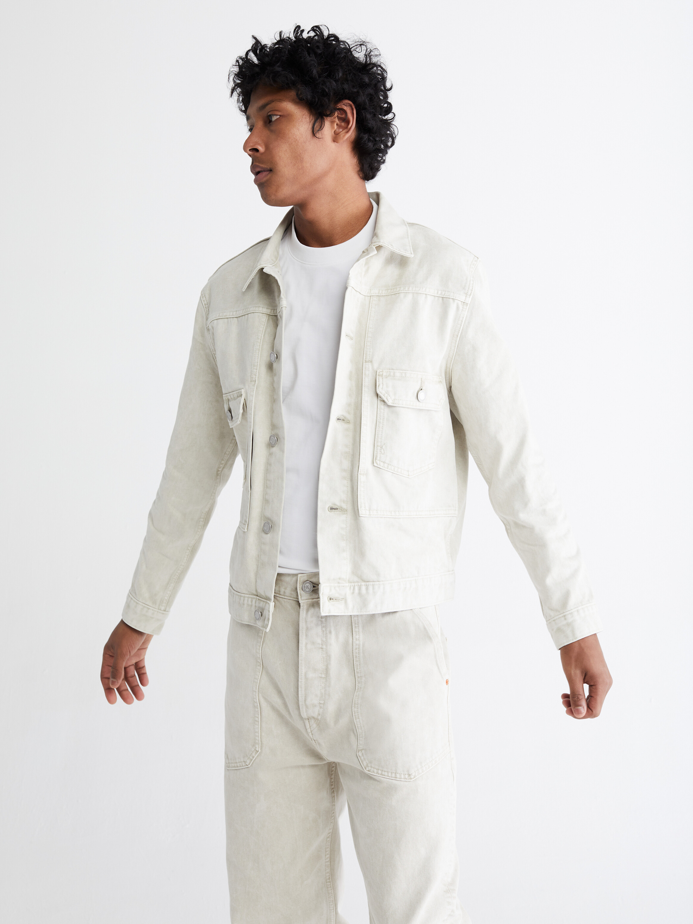 Calvin klein white on sale denim jacket