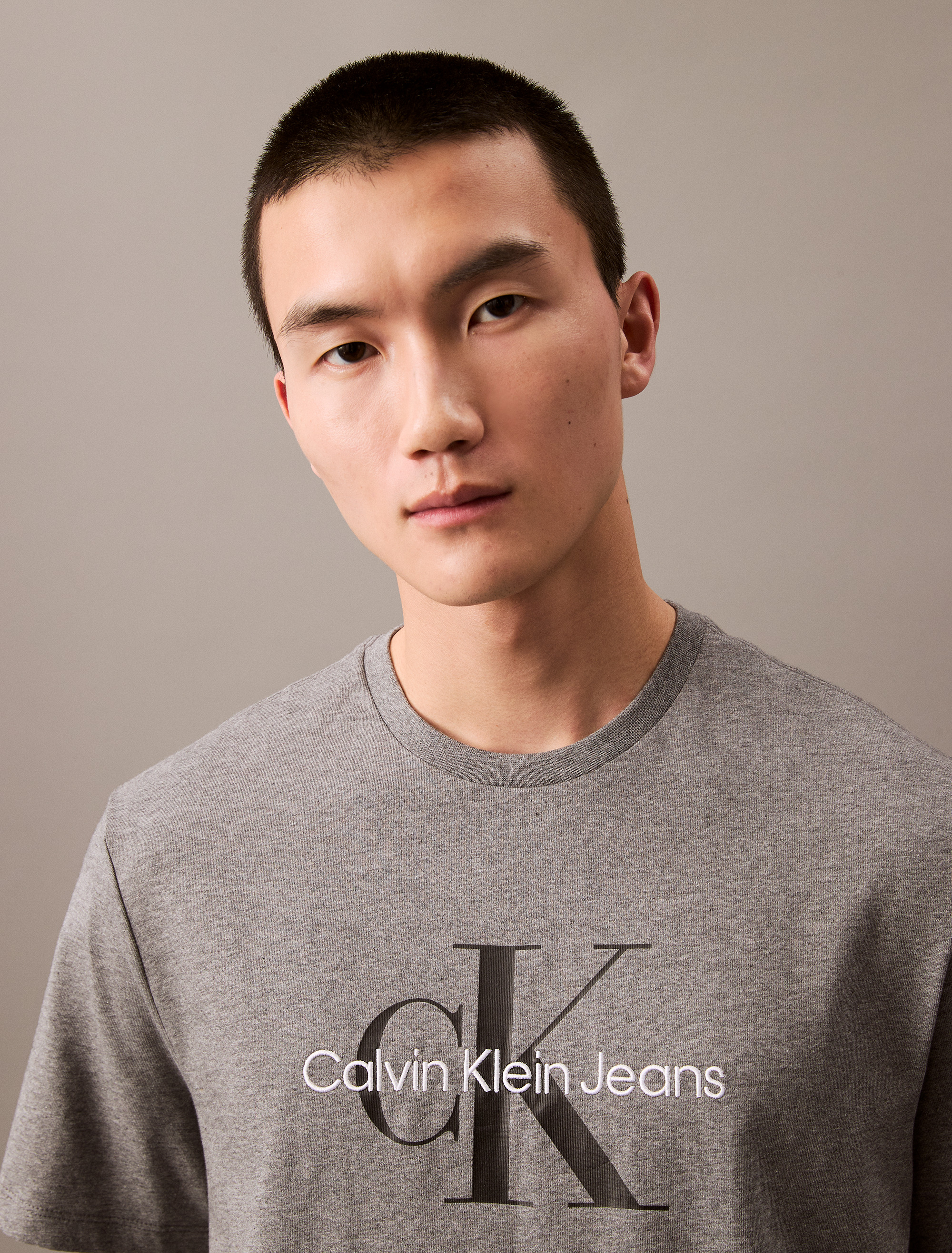 Calvin klein monogram logo shops heather