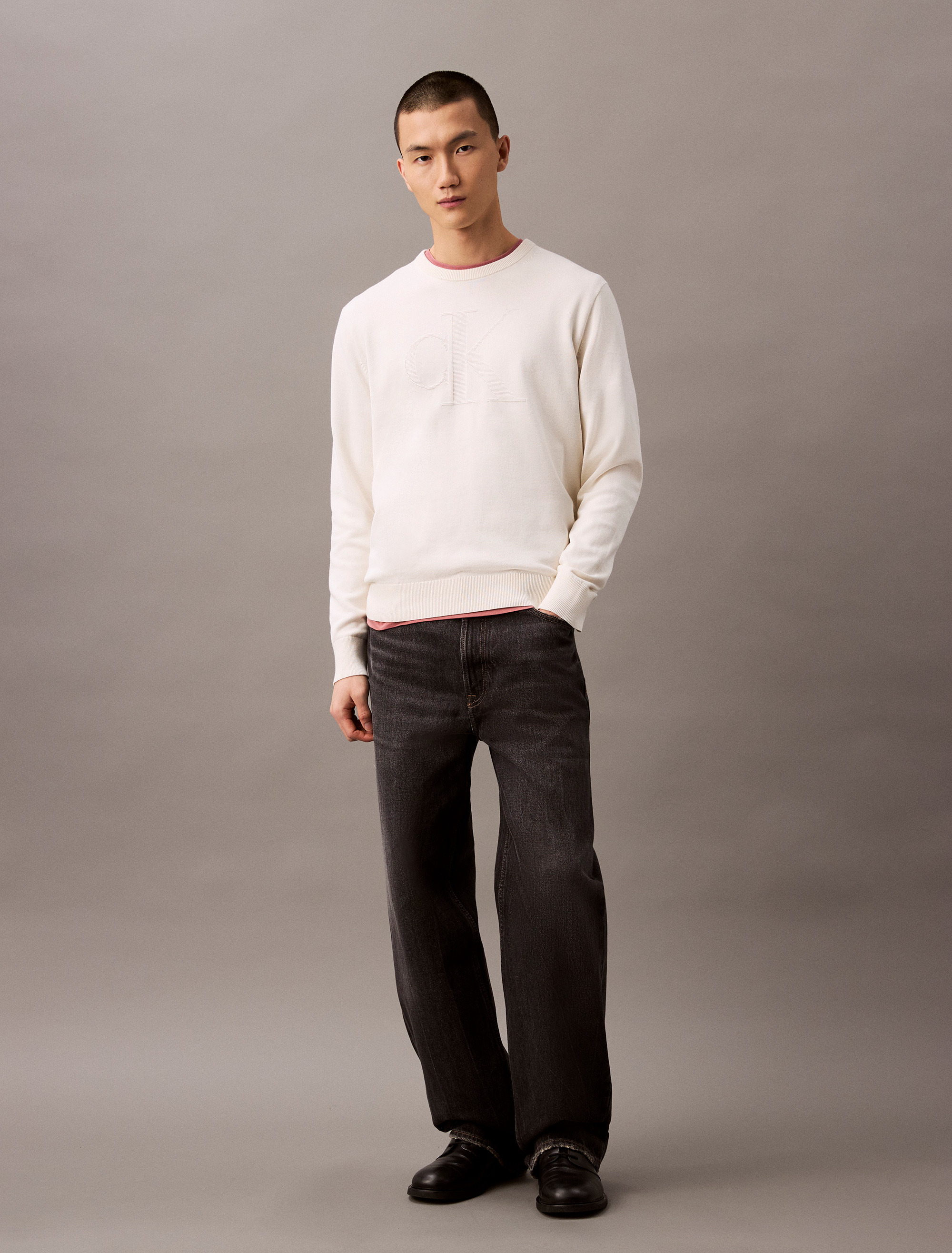 Smooth Cotton Monogram Logo Jumper