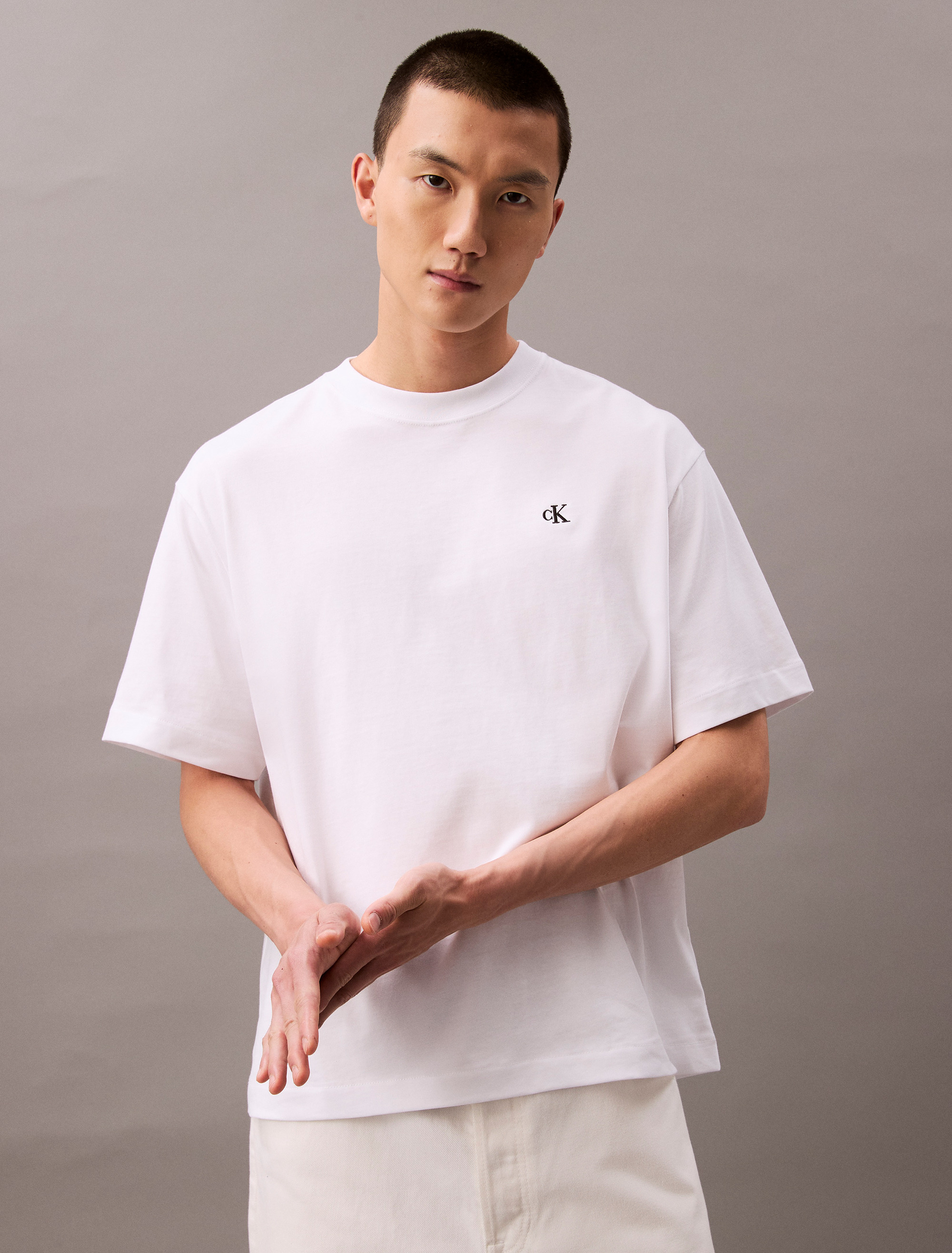 ★★ ★★ Unisex 2PACK Relaxed Fit Monogram Logo Relaxed Fit Archive Logo Crewneck T-Shirt | Calvin Klein