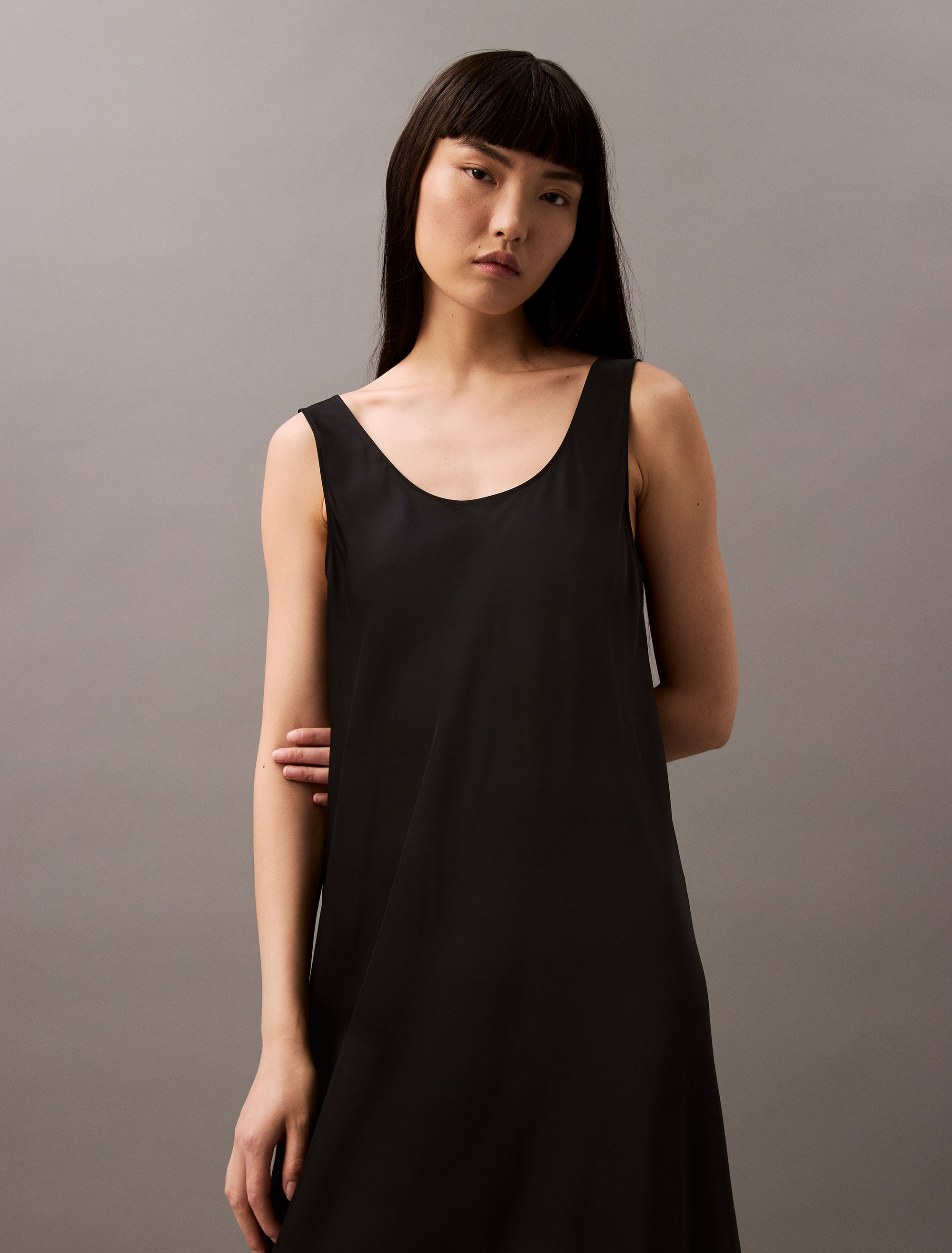 Satin Midi Slip Dress Calvin Klein