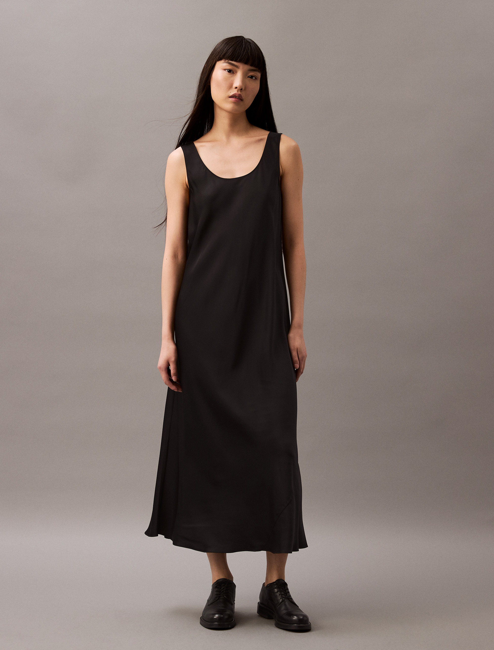 Satin Midi Slip Dress