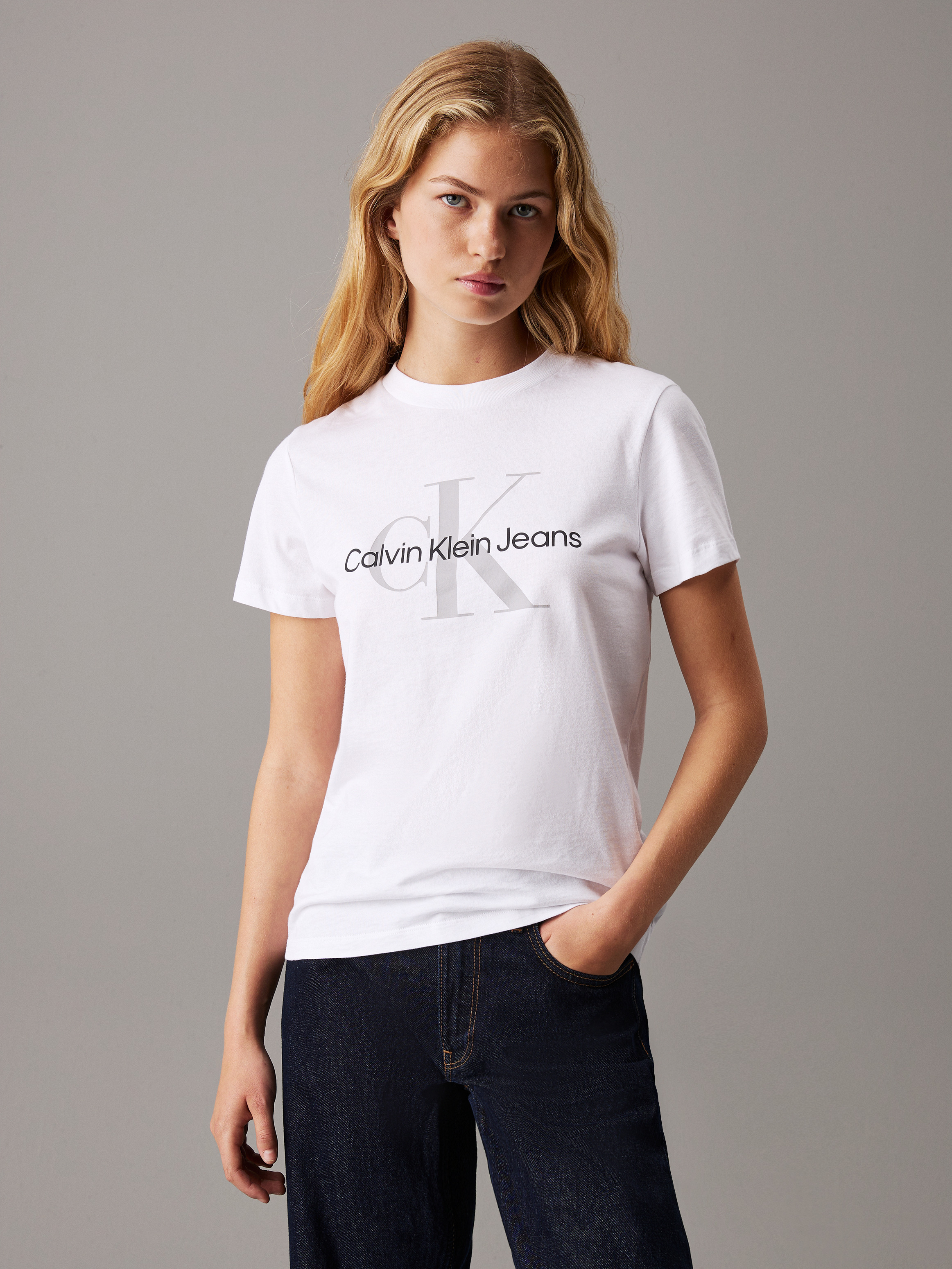White womens calvin klein t shirt sales