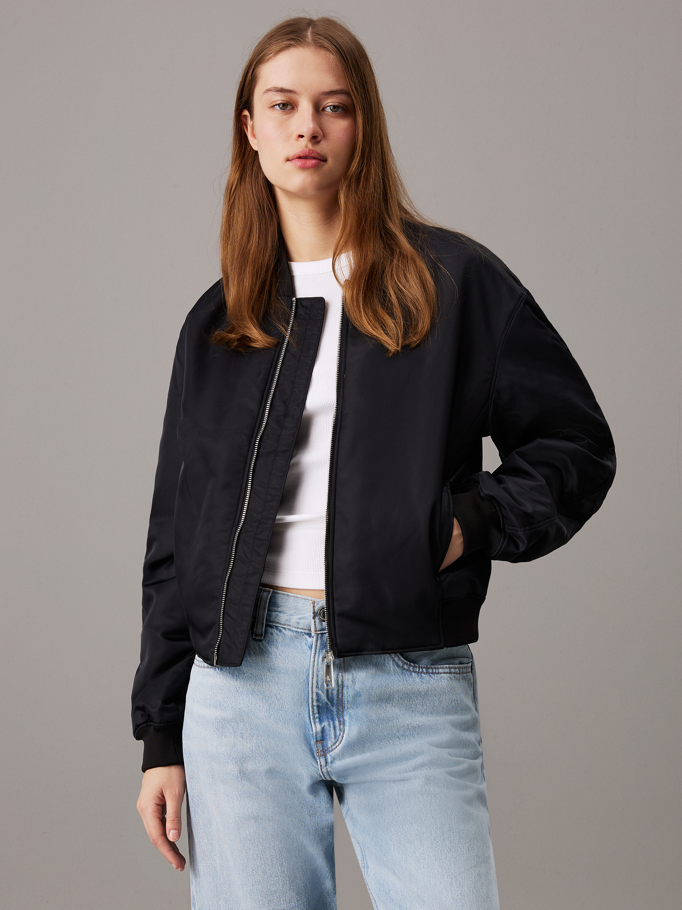 Padded Nylon Bomber Jacket