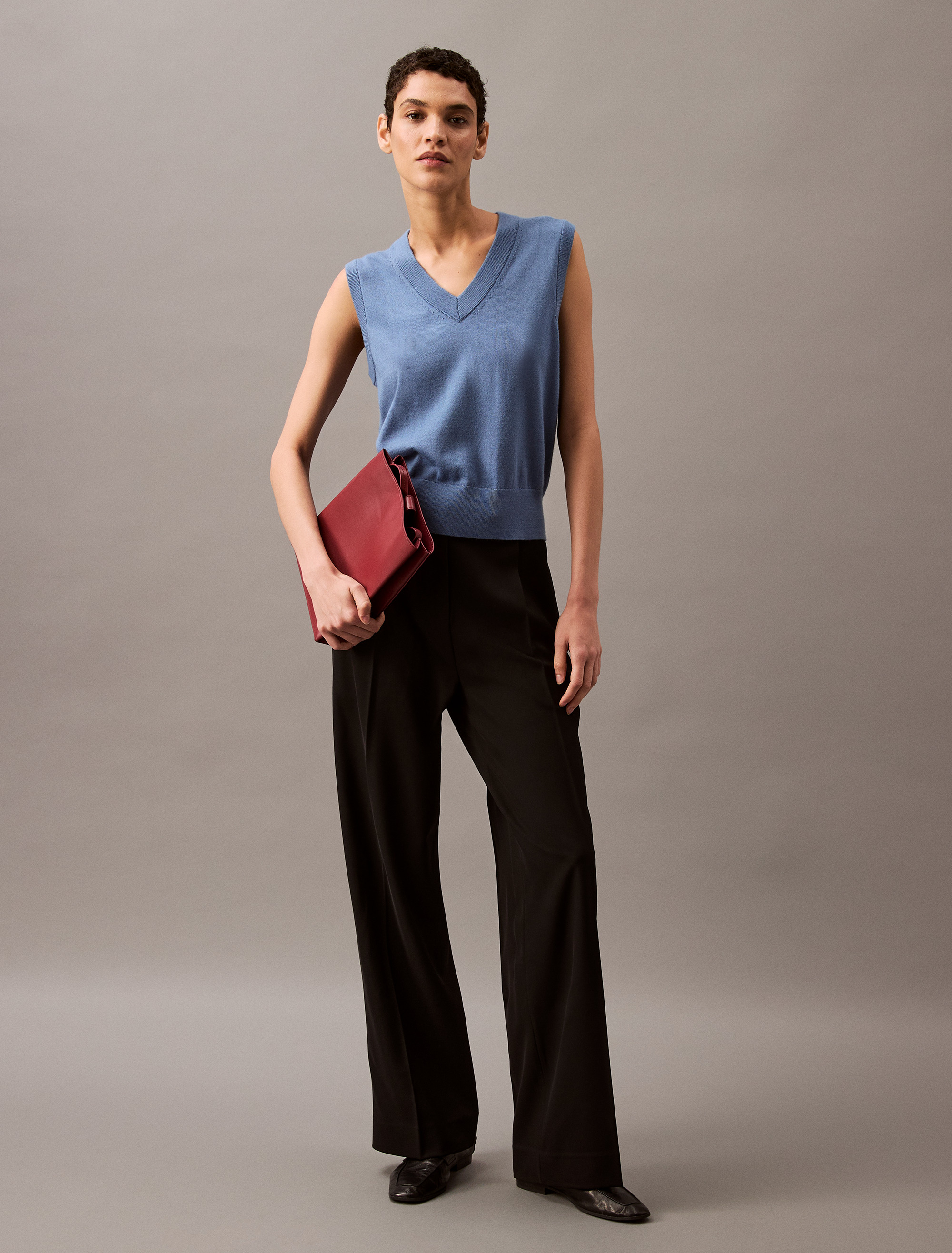 Sheer Knit Long Sleeve Top | Calvin Klein