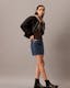 High Rise Denim Mini Skirt