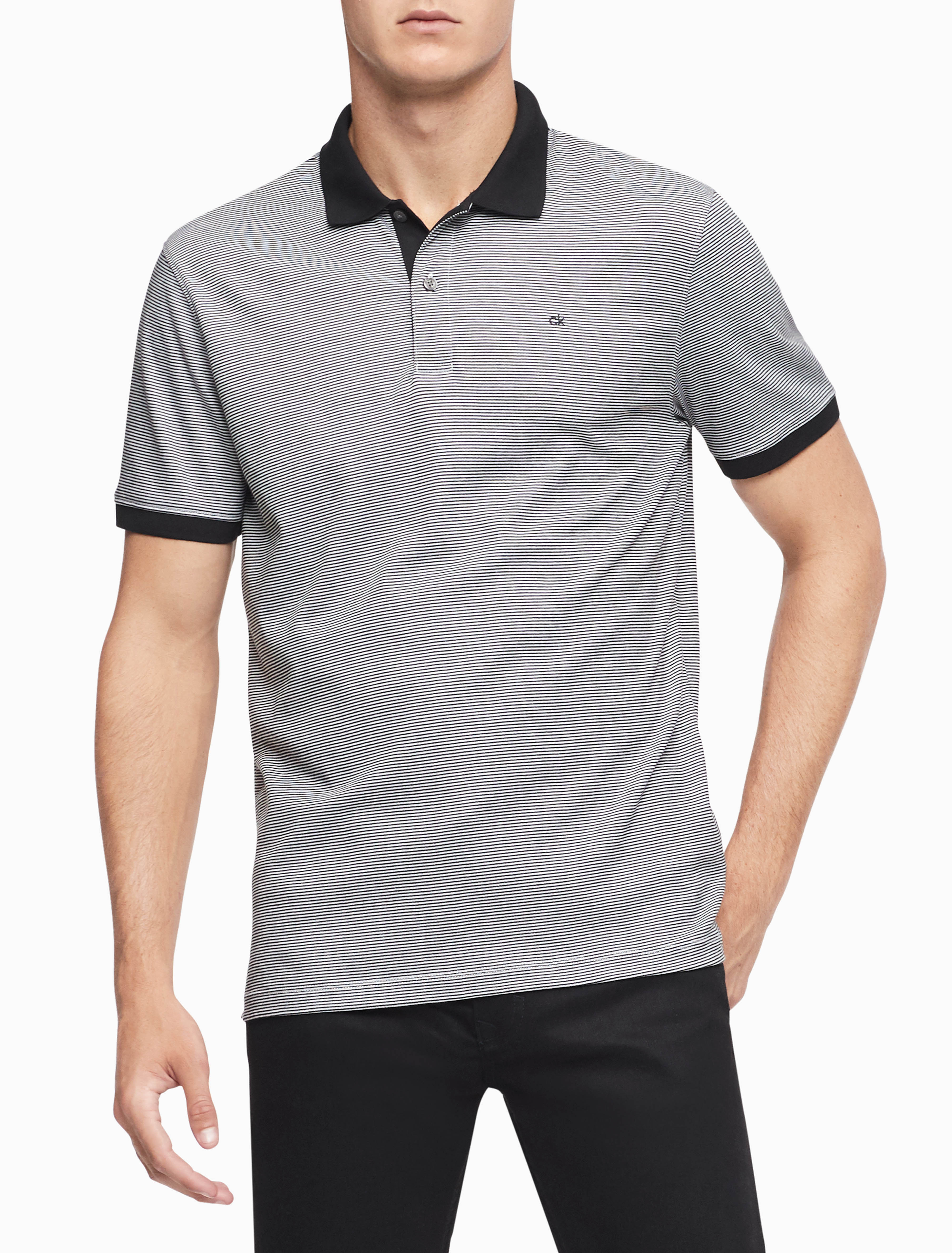 calvin klein striped polo shirt