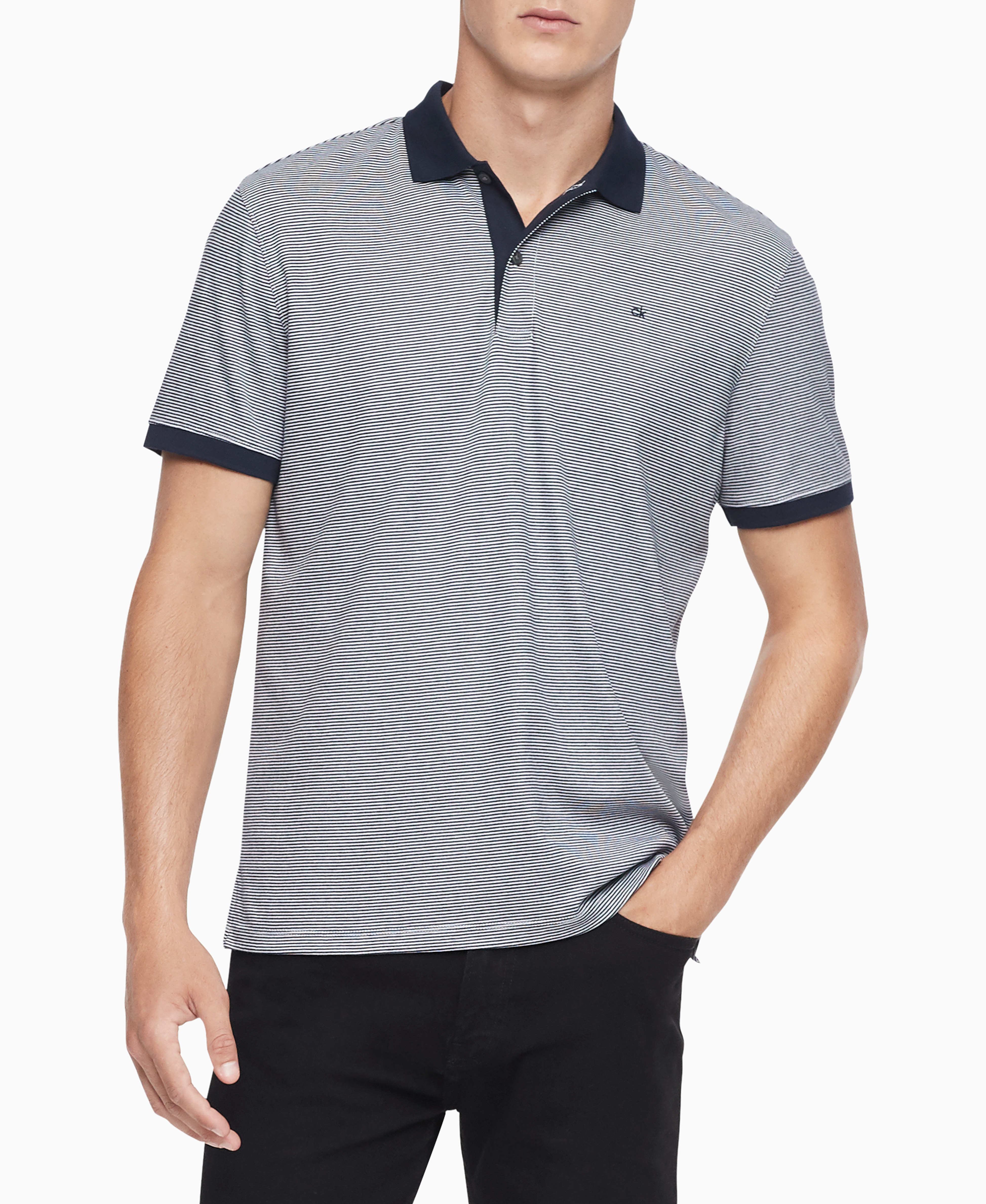 Liquid Touch Striped Polo Shirt | Polos | Calvin Klein