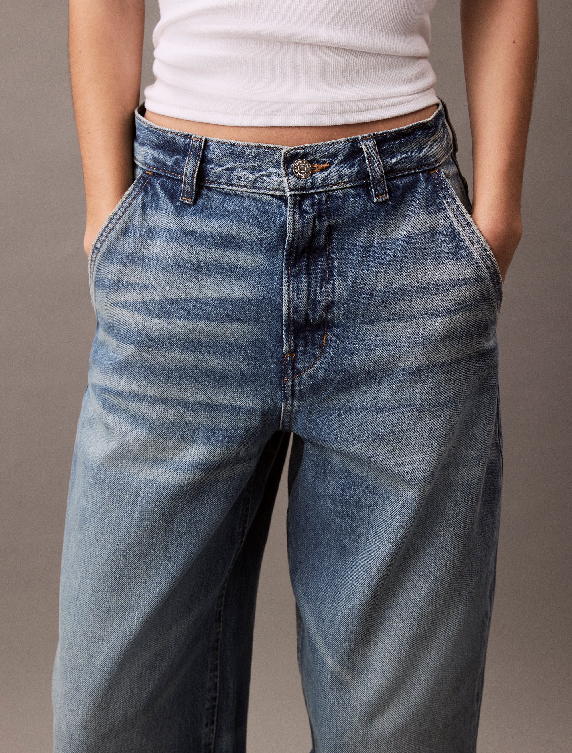 ★ ★Barrel Leg Jeans CKロゴ バレル デニム Barrel]ジーンズ(デニムパンツ) - バレルゴールドダストジーンズ