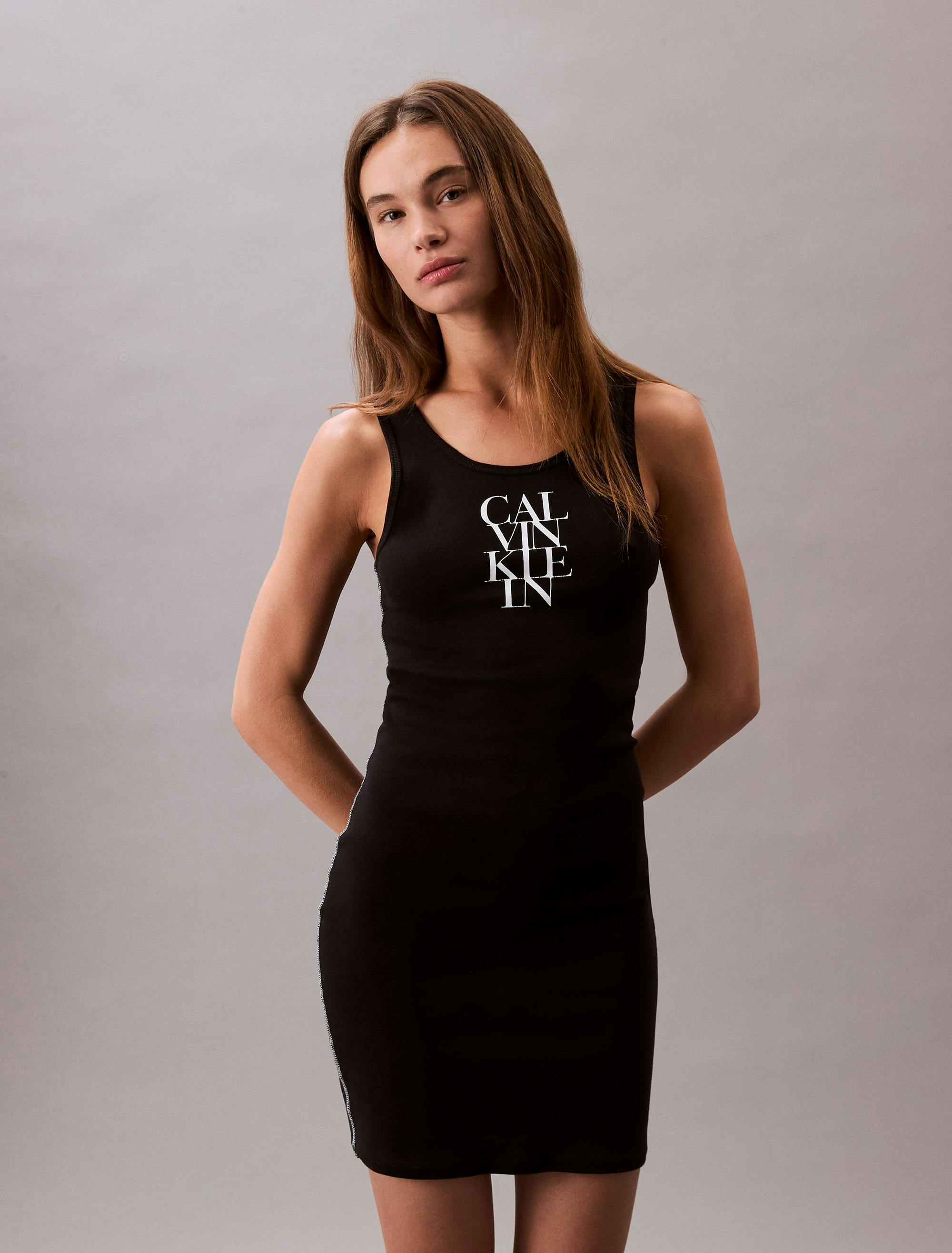 Logo Graphic Ribbed Tank Dress | Calvin Klein