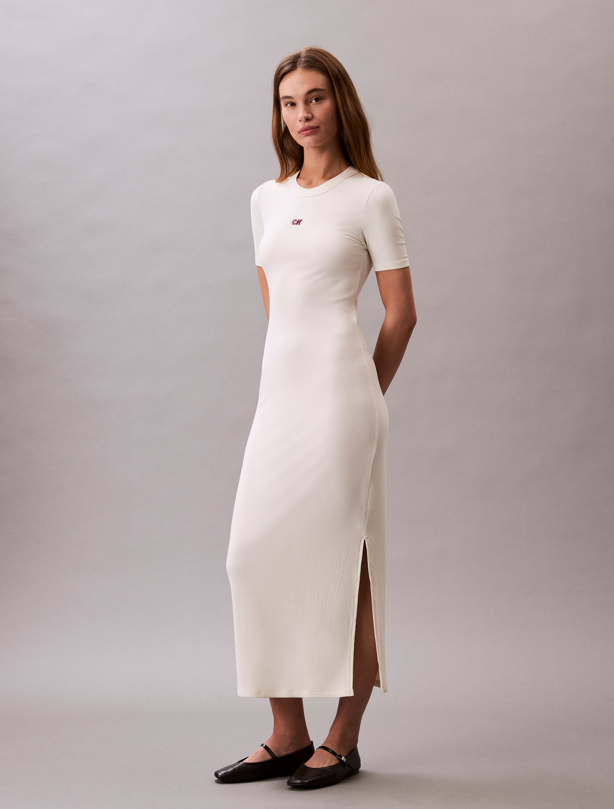 Modal Stretch Rib Midi Dress