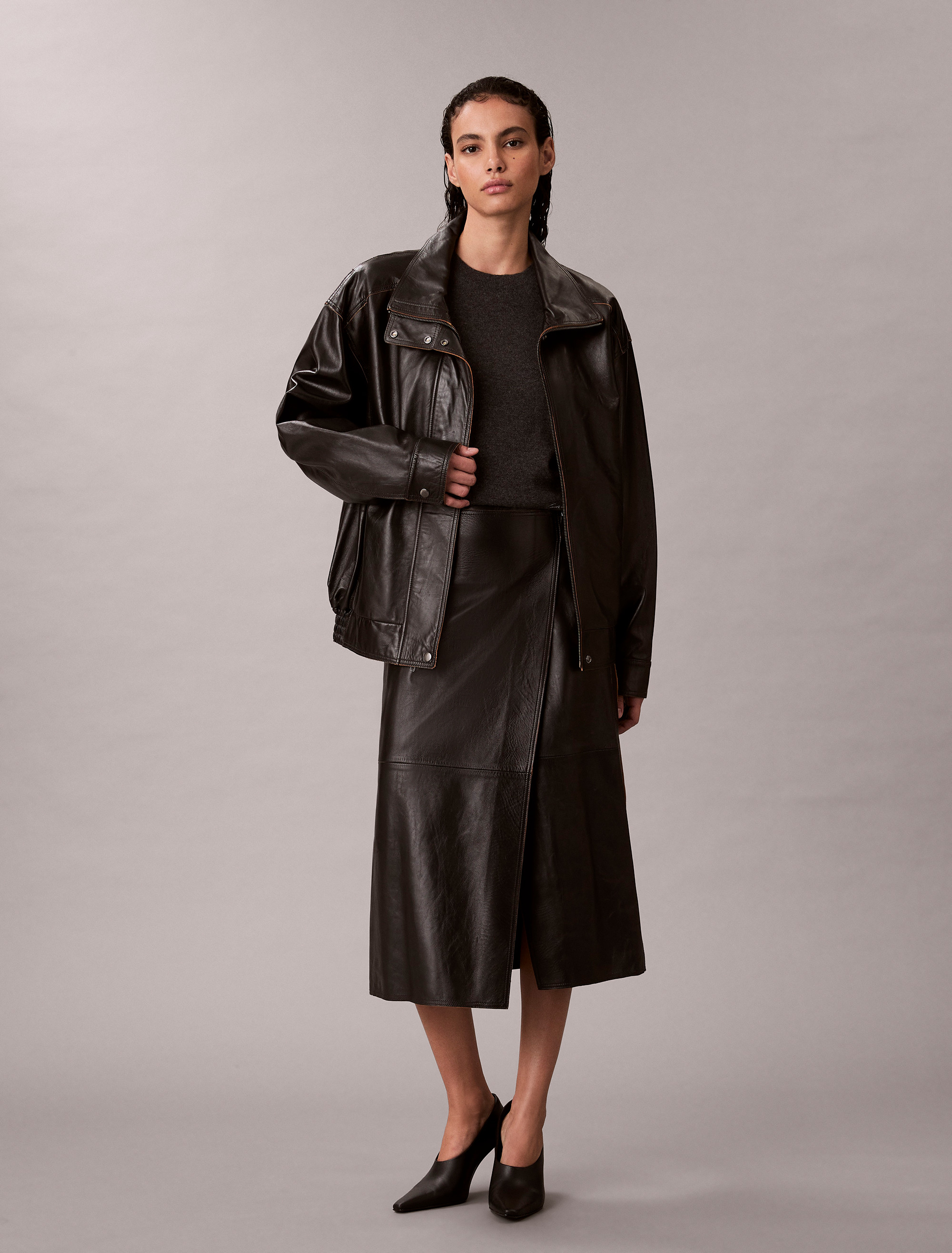 Relaxed Patent Leather Jacket