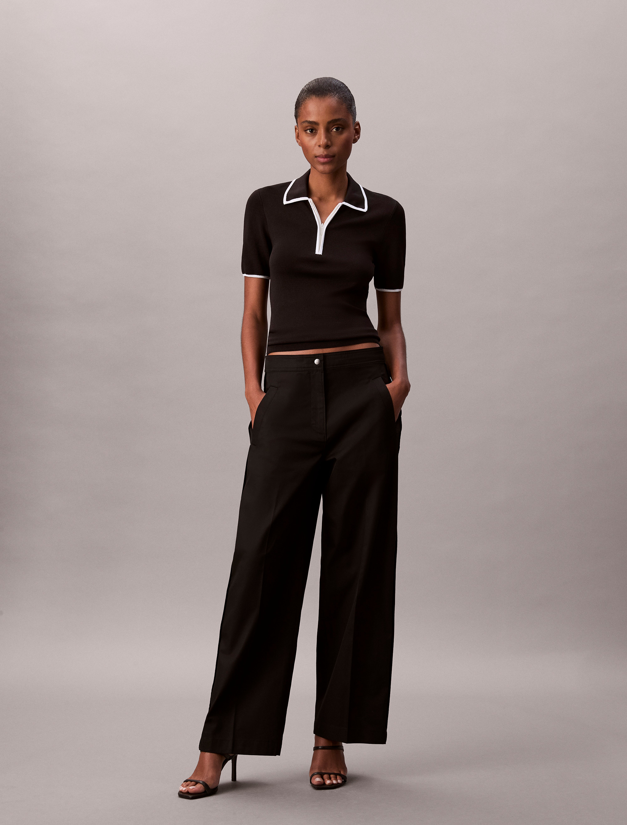 Cotton Twill Logo Tape Pants