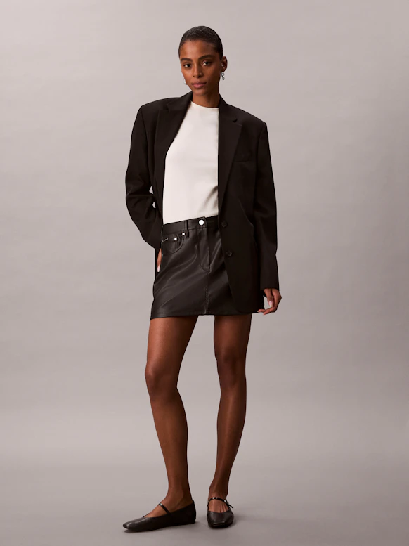 calvin klein women's faux-leather-skirt a-line dress Designer Calvin Klein Faux Leather Skirt Dresses for Women - Up to 65% off