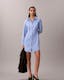Casual Twill Long Sleeve Mini Shirtdress