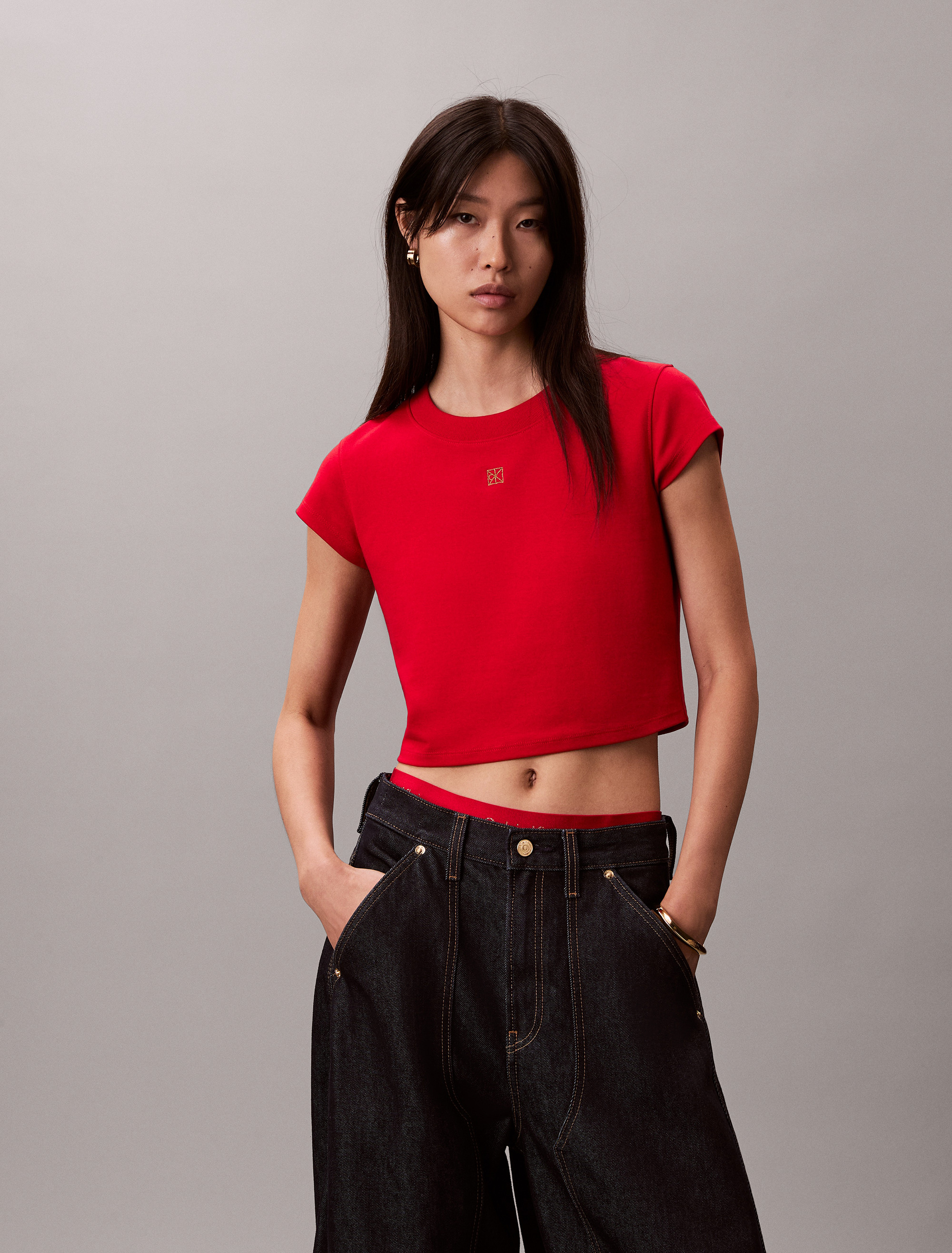 Lunar New Year Emblem Logo Crop T-Shirt