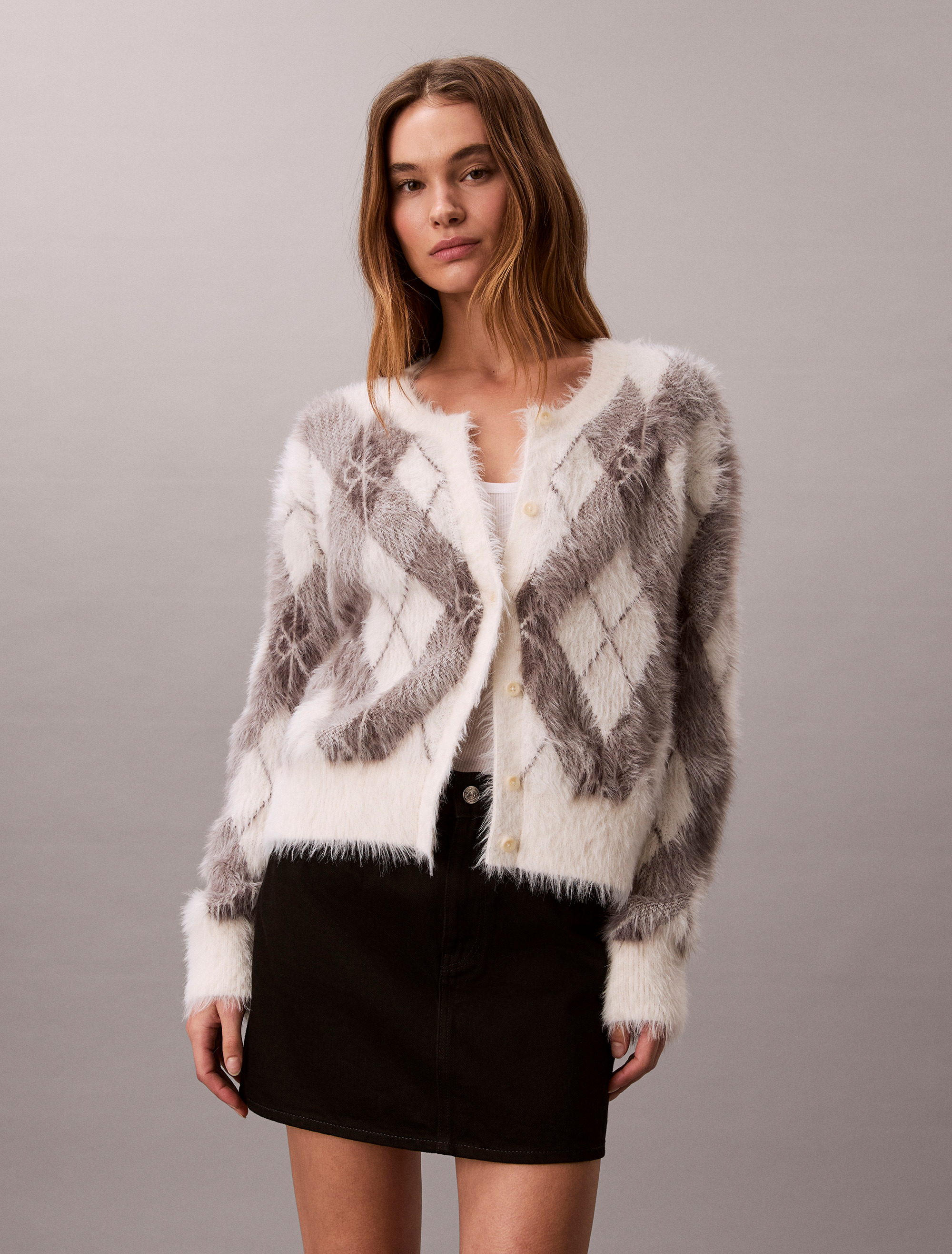 Soft Argyle Relaxed Cardigan