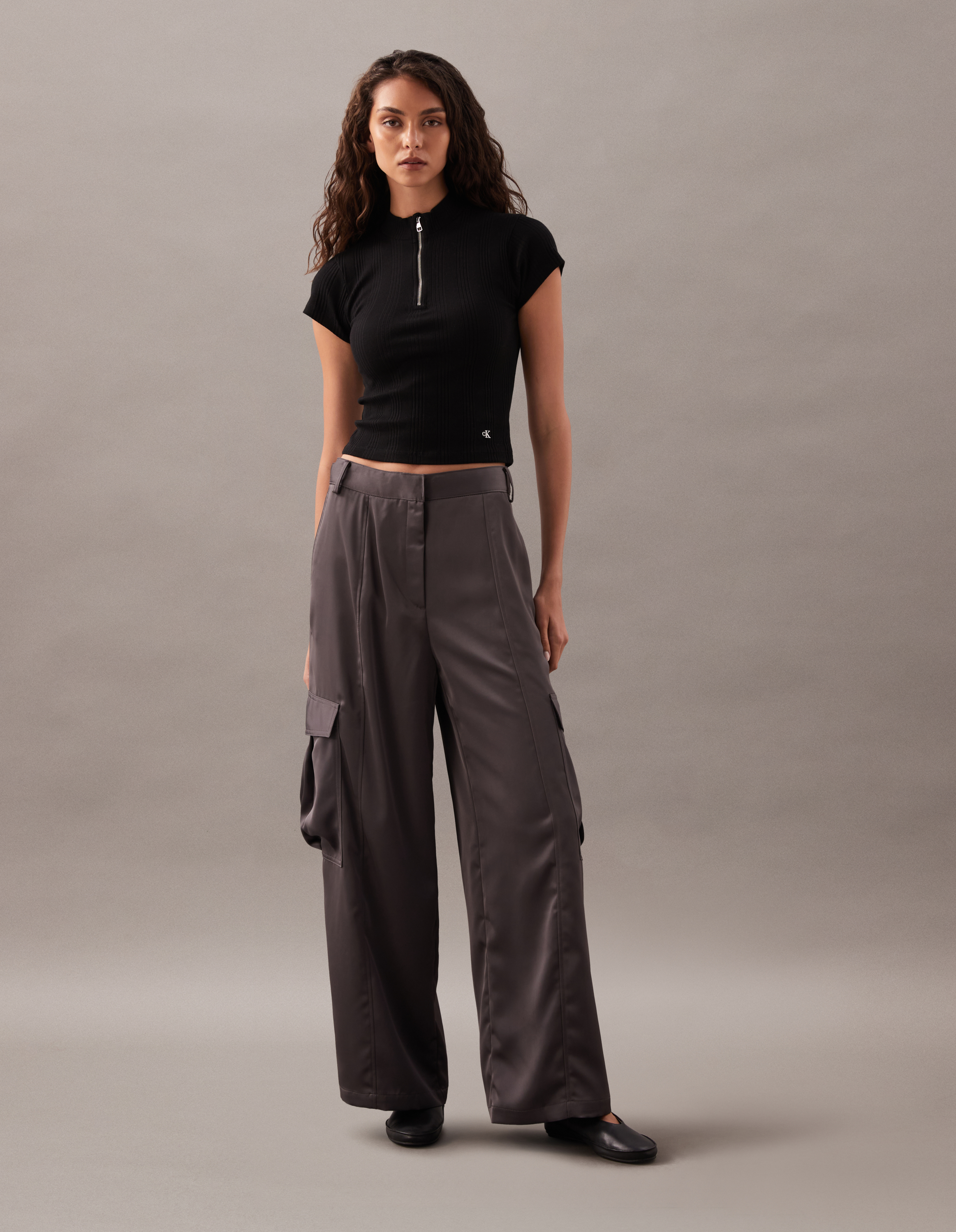 Satin Cargo Pants