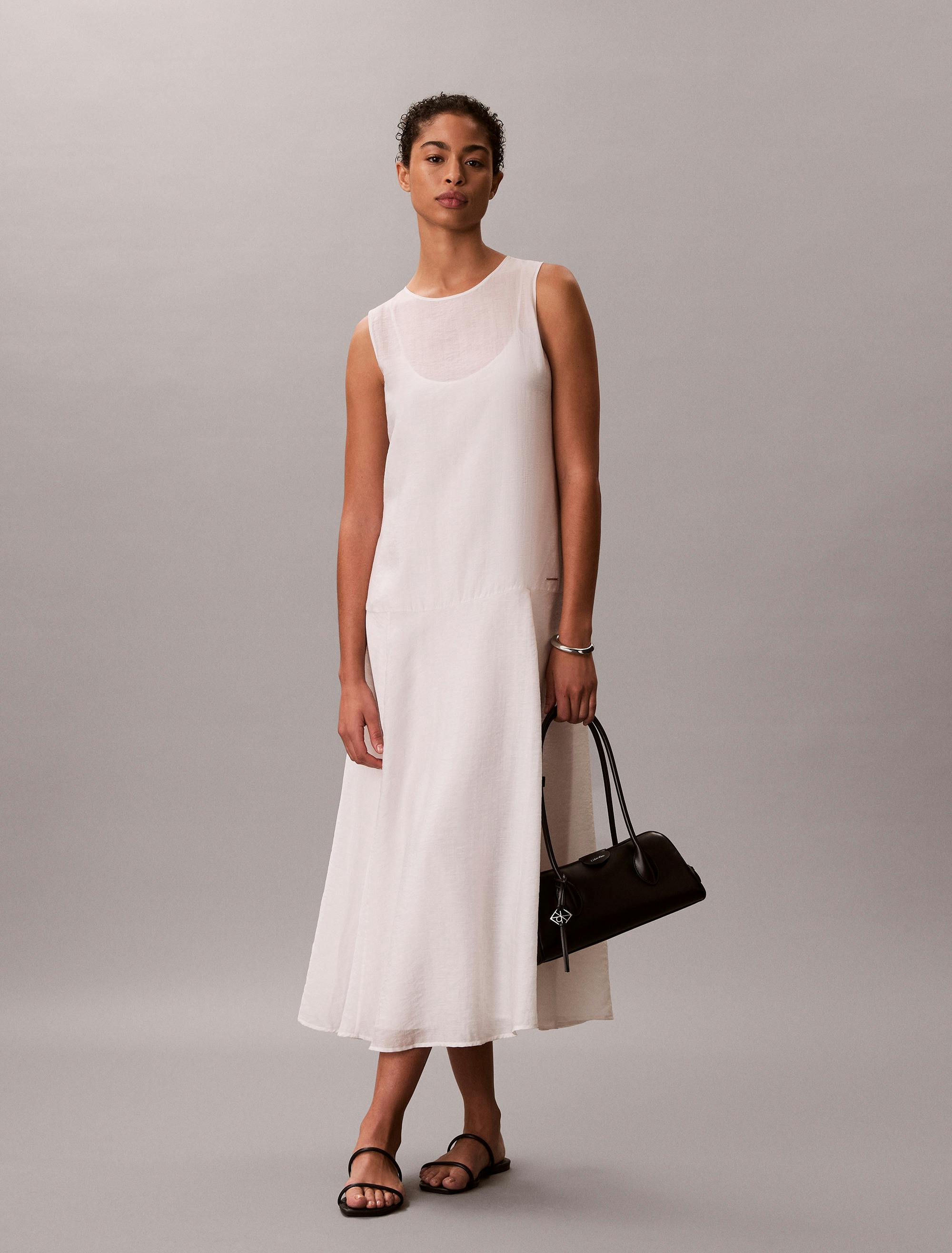calvin klein white maxi dress Women's Viscose Ribbed Carbon at Amazon Women's Clothing store accessories and jewelry Voile Maxi Dress | Calvin