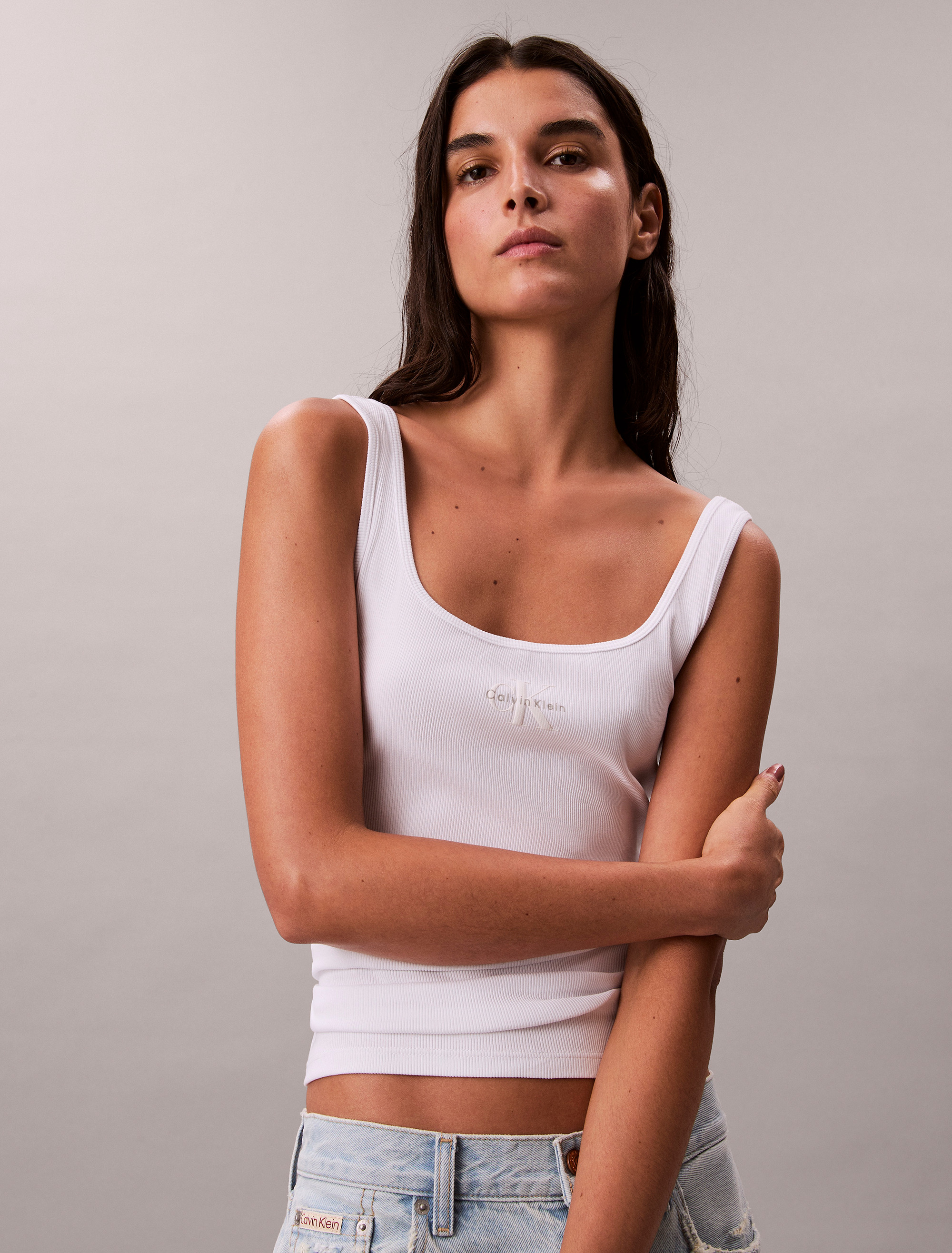 Monologo Rib Scoop Neck Tank Top