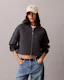 Smooth Cropped Relaxed Bomber Jacket