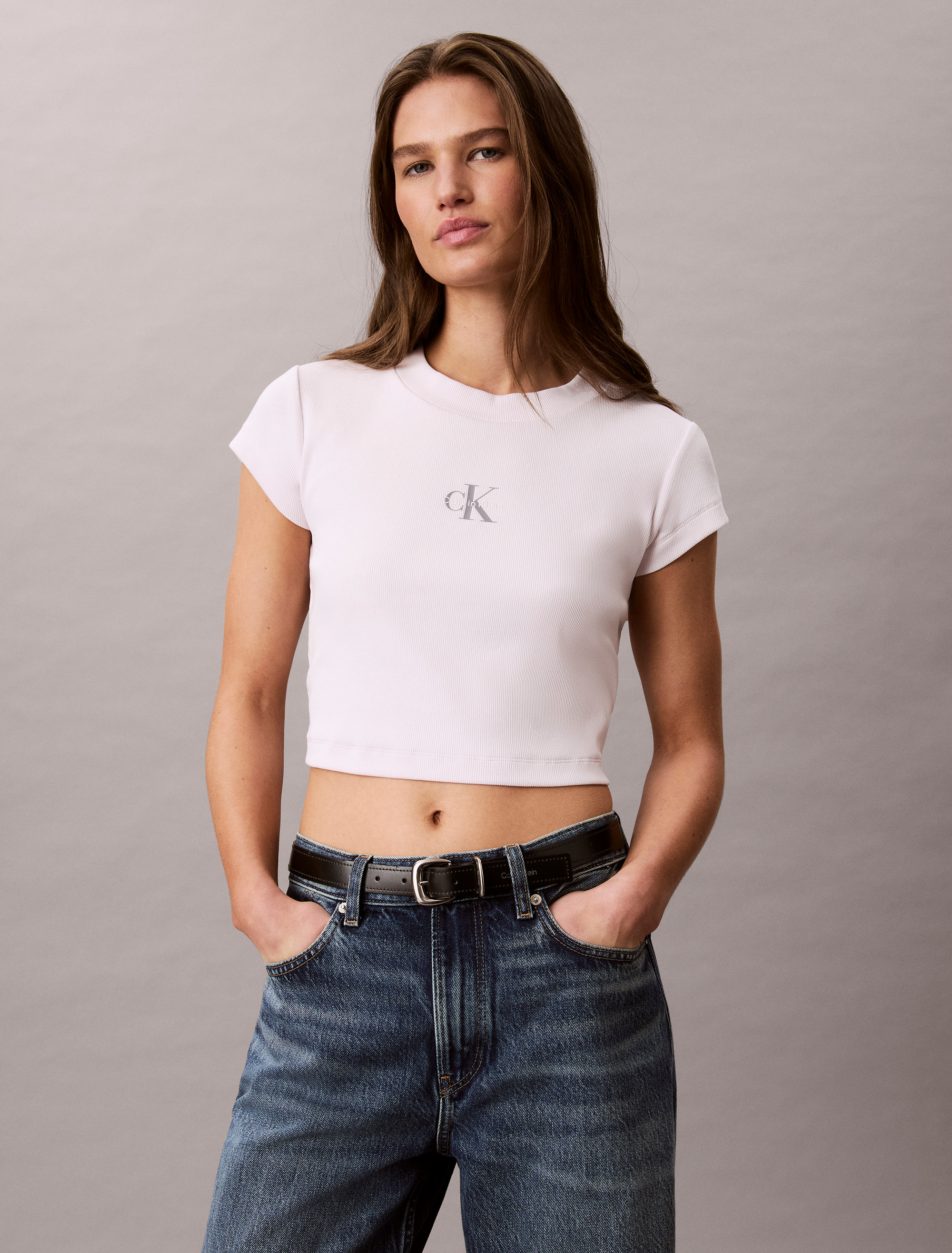 Monogram Logo Ribbed Baby Tee