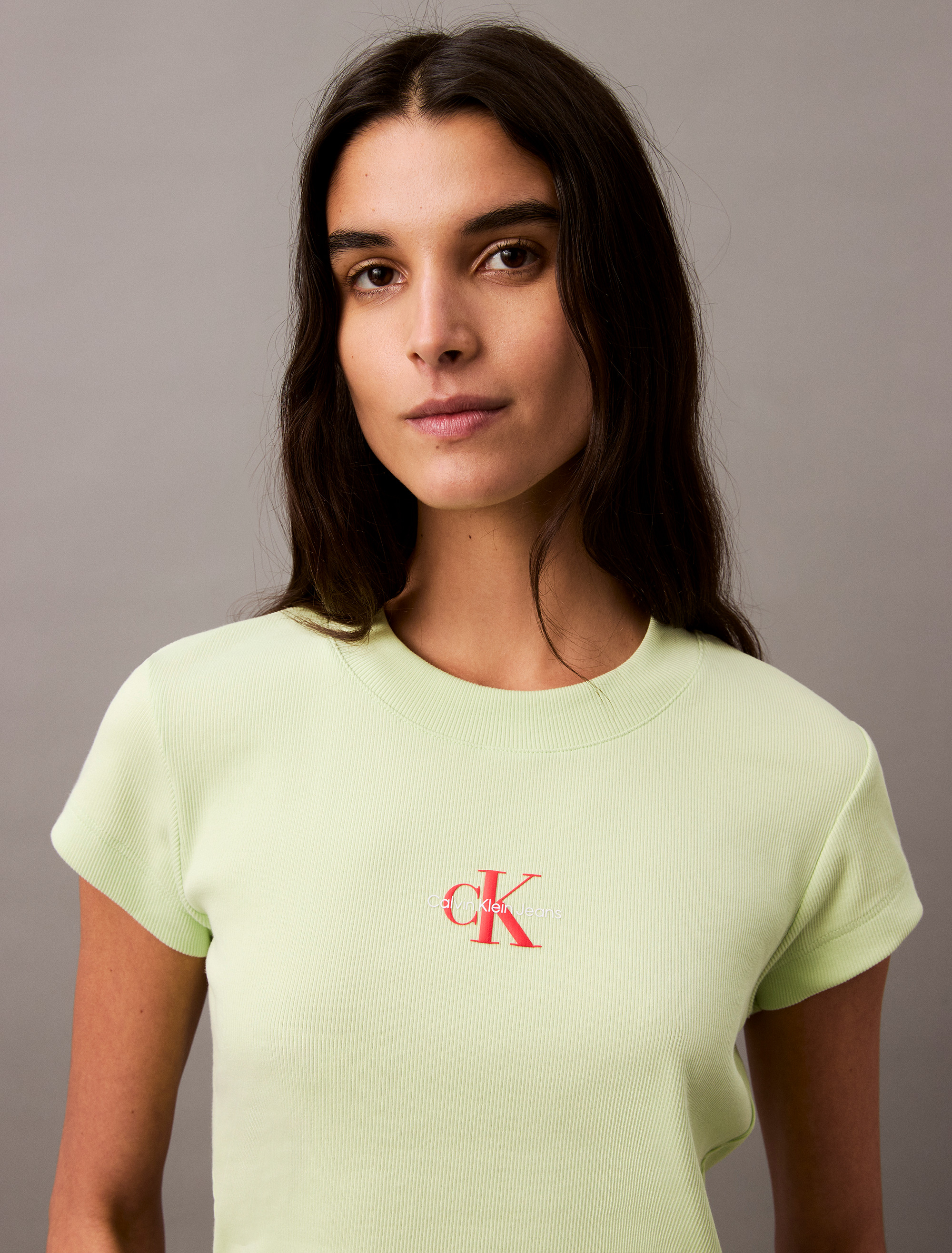Monogram Logo Ribbed Baby Tee | Calvin Klein