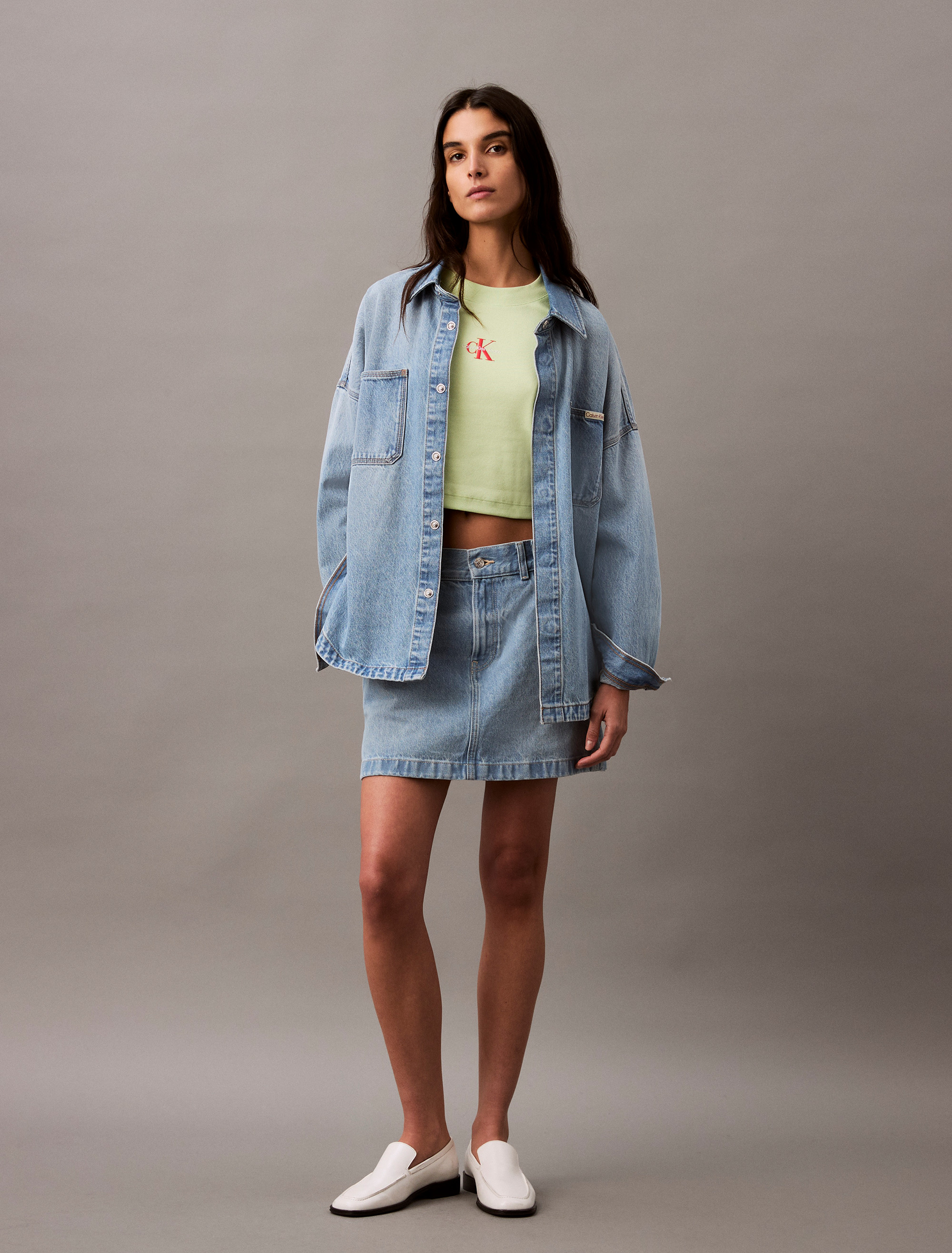 売れ筋商品|||カルバンクライン カットソー トップス レディース Women's Monogram Logo Baby T-Shirt Butterfly Monogram Logo Ribbed Baby Tee | Calvin Klein