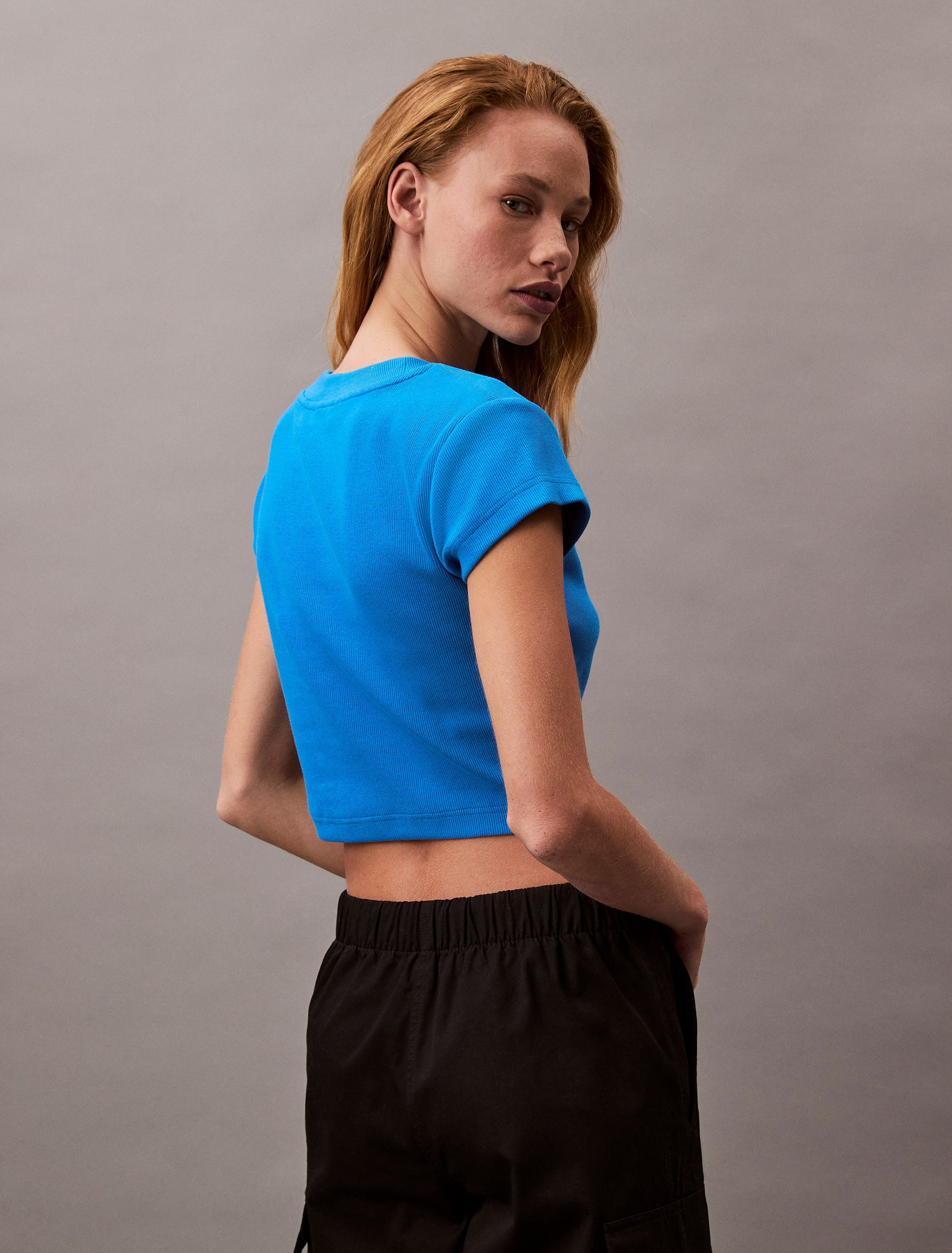 Monogram Logo Ribbed Baby Tee | Calvin Klein