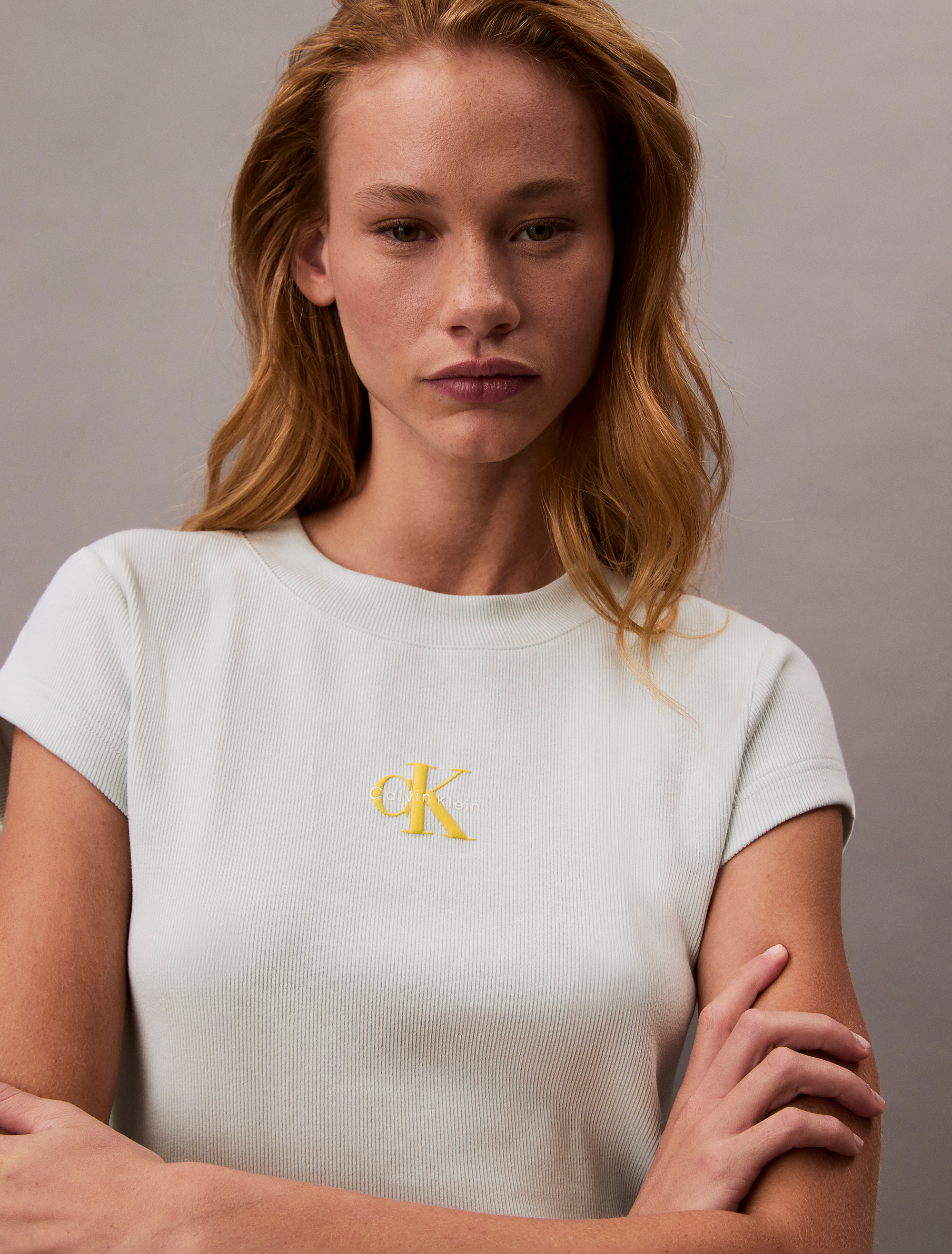 Monogram Logo Ribbed Baby Tee | Calvin Klein