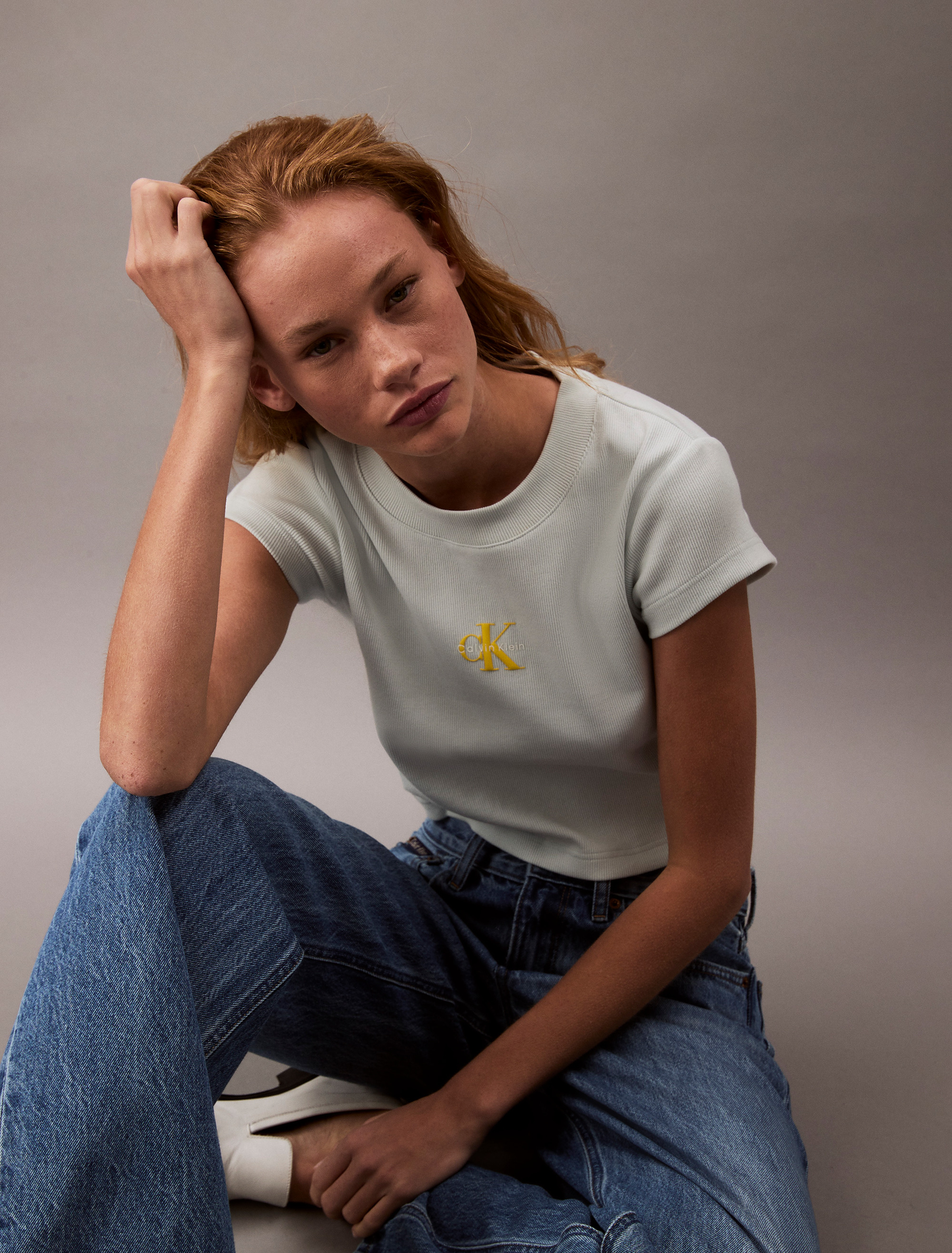 売れ筋商品|||カルバンクライン Tシャツ レディース トップス MONOGRAM BABY TEE - Basic T-shirt - apple blossom Calvin Klein｜(W)【公式ショップ】 カルバンクライン