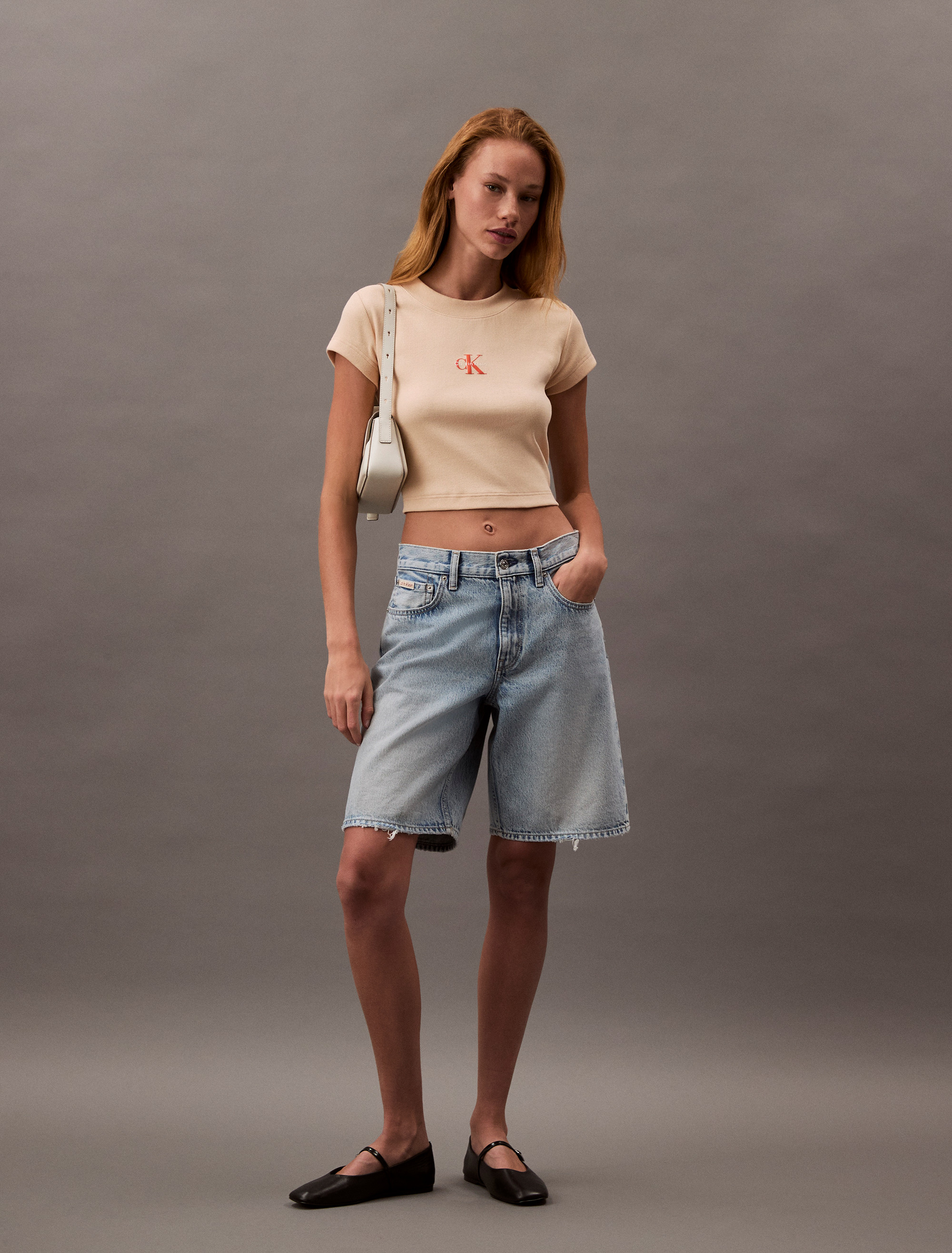 売れ筋商品|||カルバンクライン Tシャツ レディース トップス MONOGRAM BABY TEE - Basic T-shirt - apple blossom Calvin Klein｜(W)【公式ショップ】 カルバンクライン
