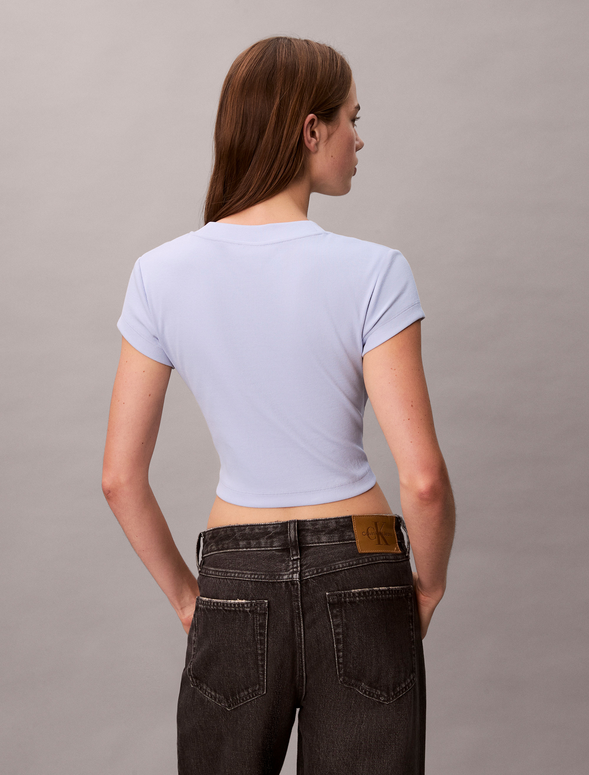 Monogram Logo Ribbed Baby Tee | Calvin Klein
