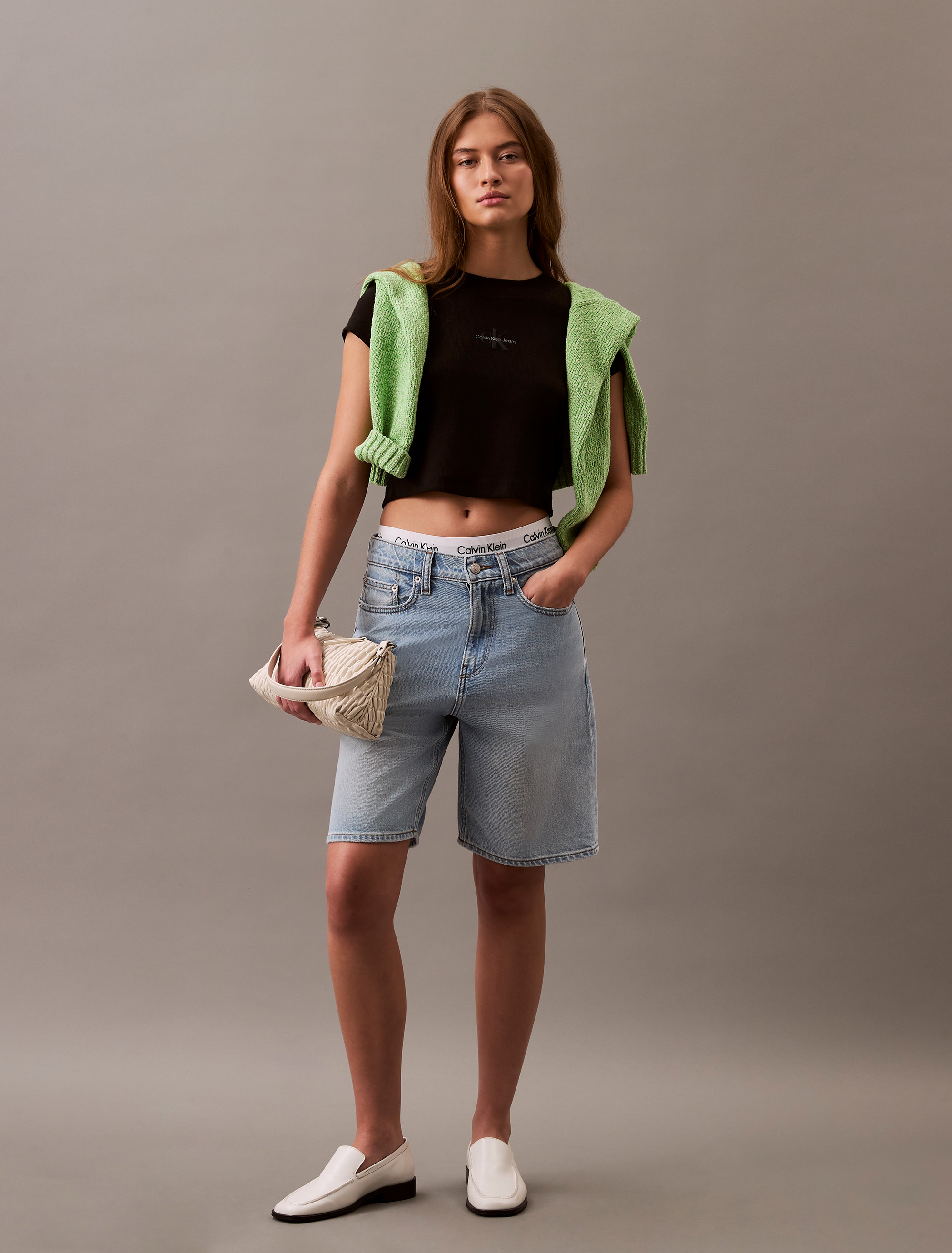 Monogram Logo Ribbed Baby Tee | Calvin Klein