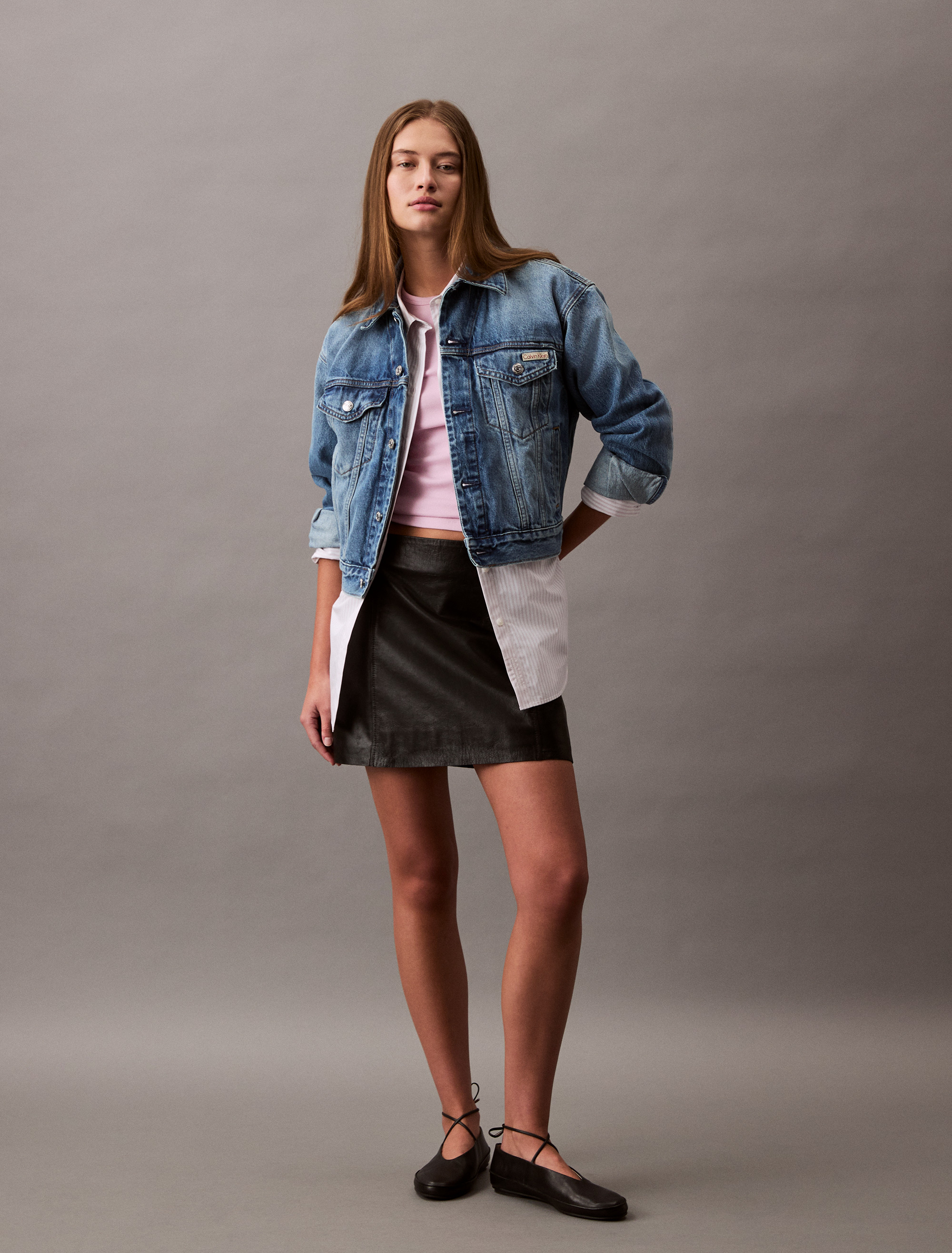 00s asymmetry gimmick blouson Y2K 襟ワイヤー 90s Denim Trucker Jacket | Calvin Klein