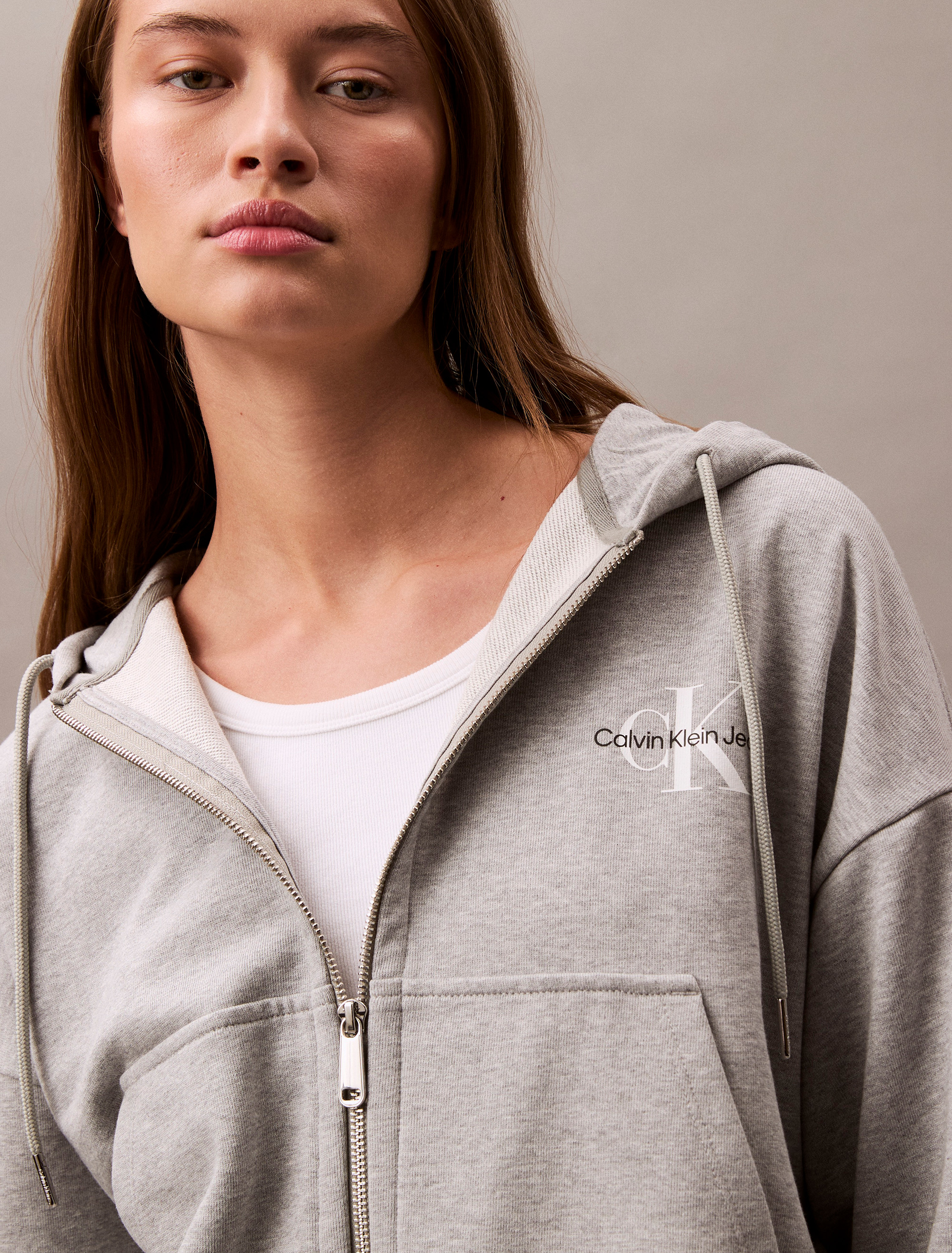 Bluesalon Womens Grey Calvin Klein Sweatshirt Clothing Calvin
