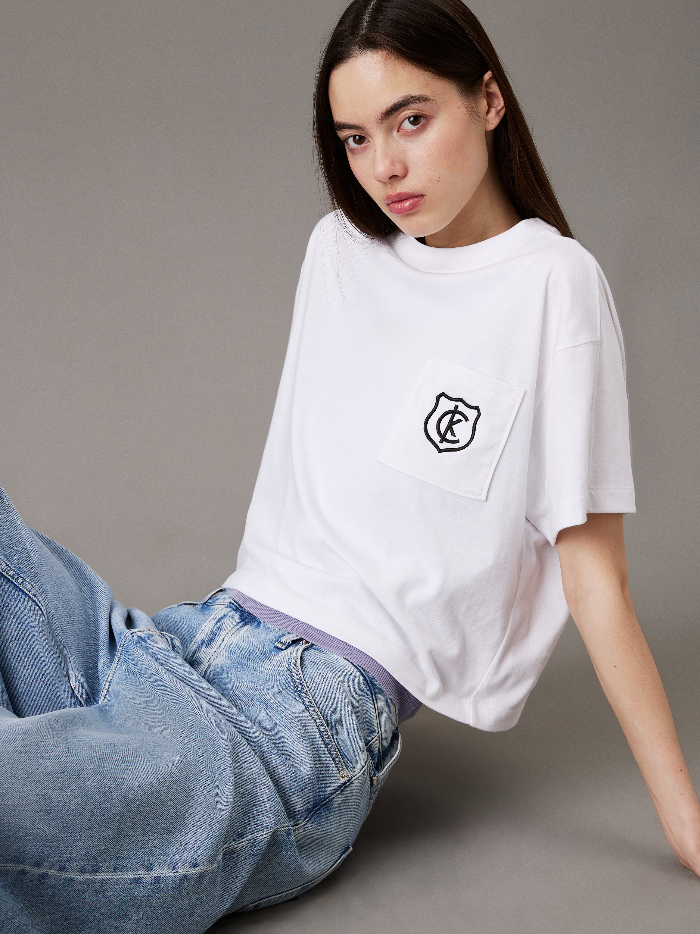 Monogram Logo Crest Graphic Boxy T-Shirt | Calvin Klein
