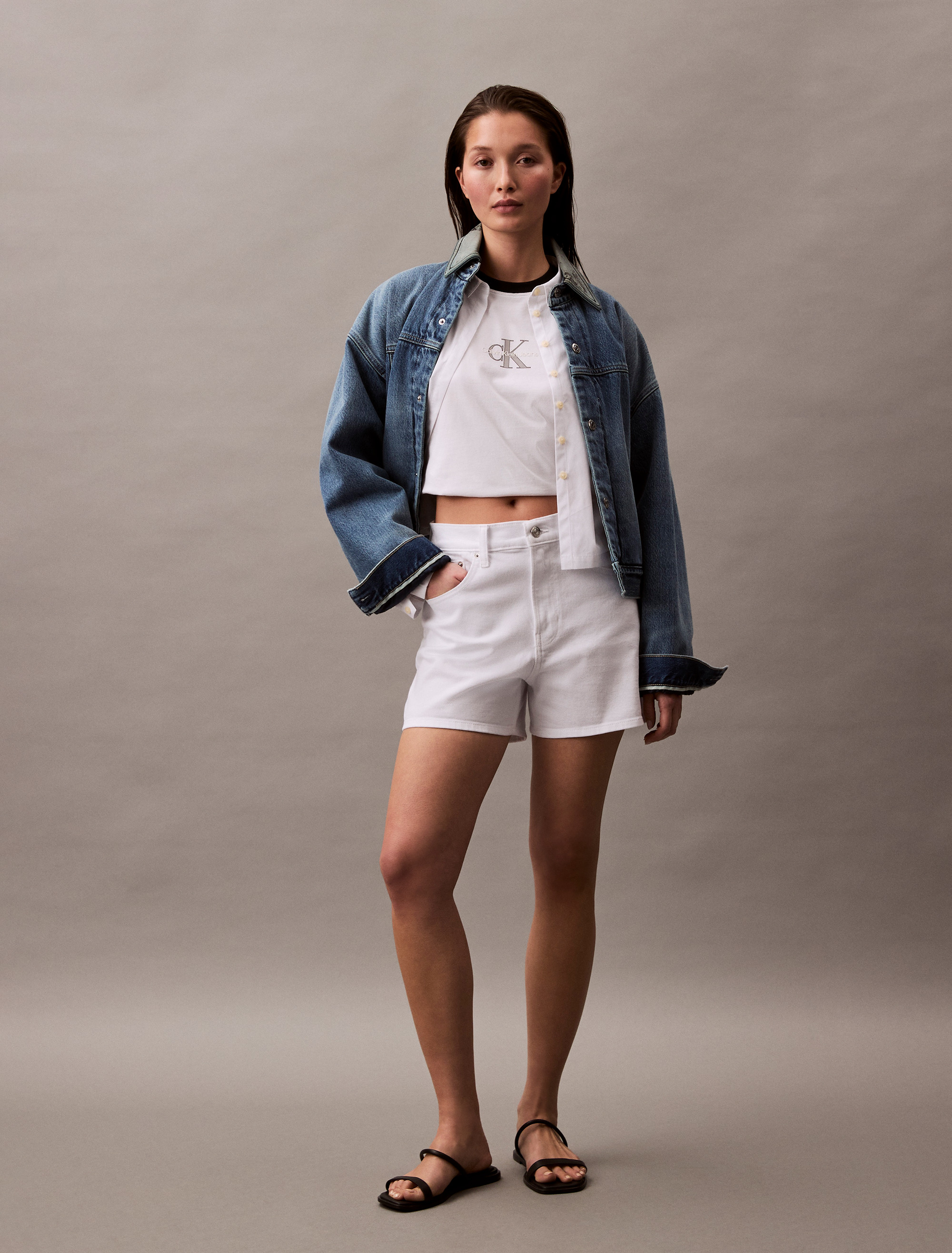 High Rise Denim Shorts