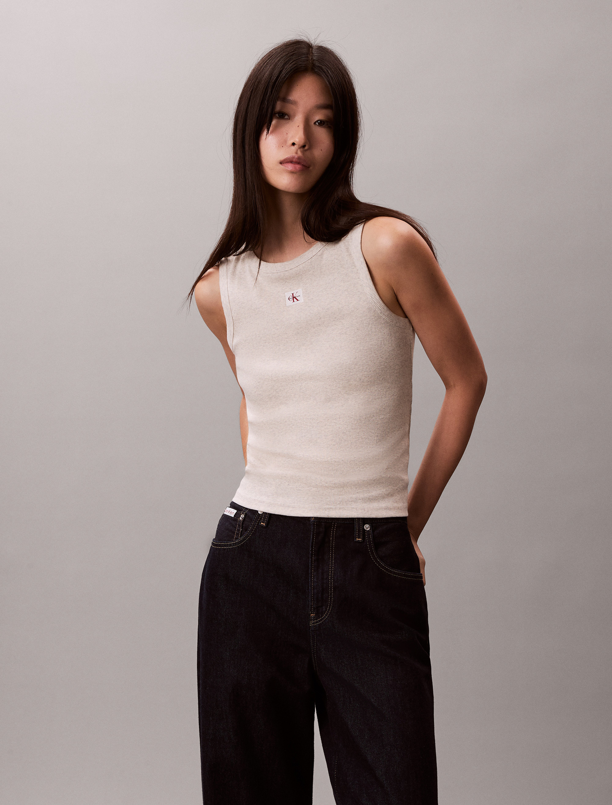 Cotton Stretch Ribbed Tank Top