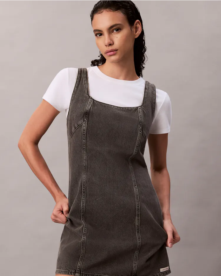 Scoop Neck Denim Mini Dress | Calvin Klein Scoop Neck Denim Mini Dress | Calvin Klein