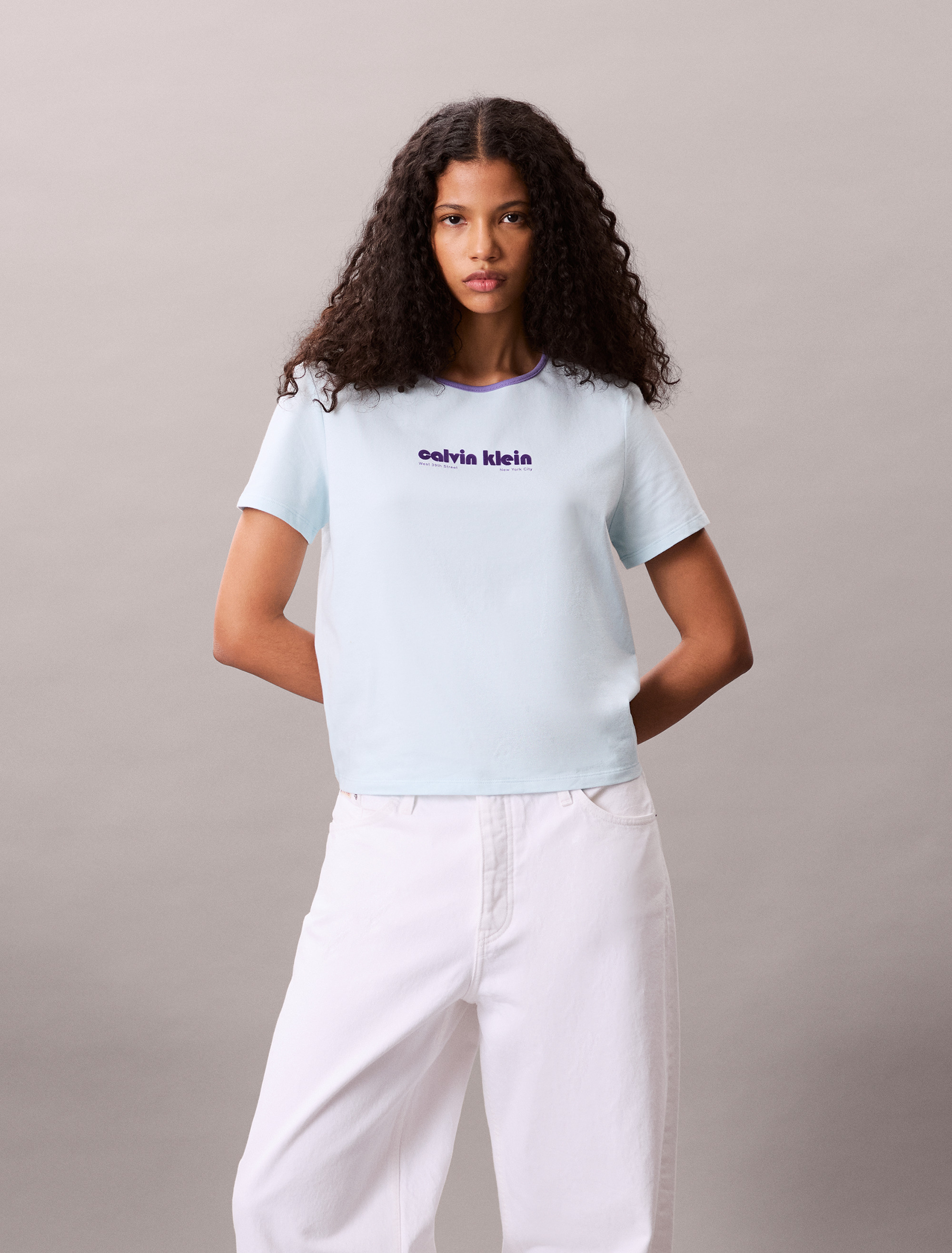 Monogram Logo Ribbed Baby Tee | Calvin Klein