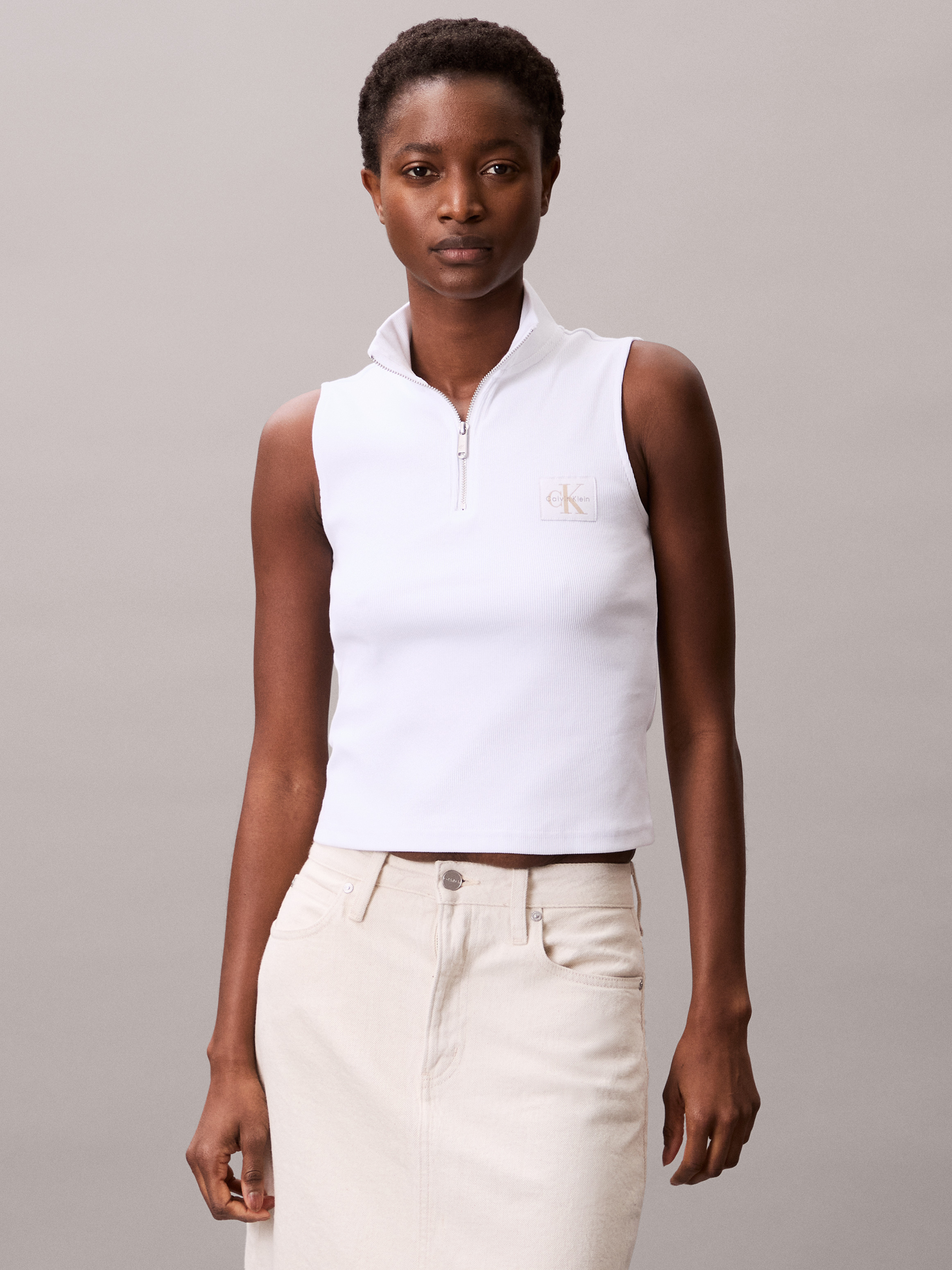 Sleeveless Quarter Zip Top | Calvin Klein
