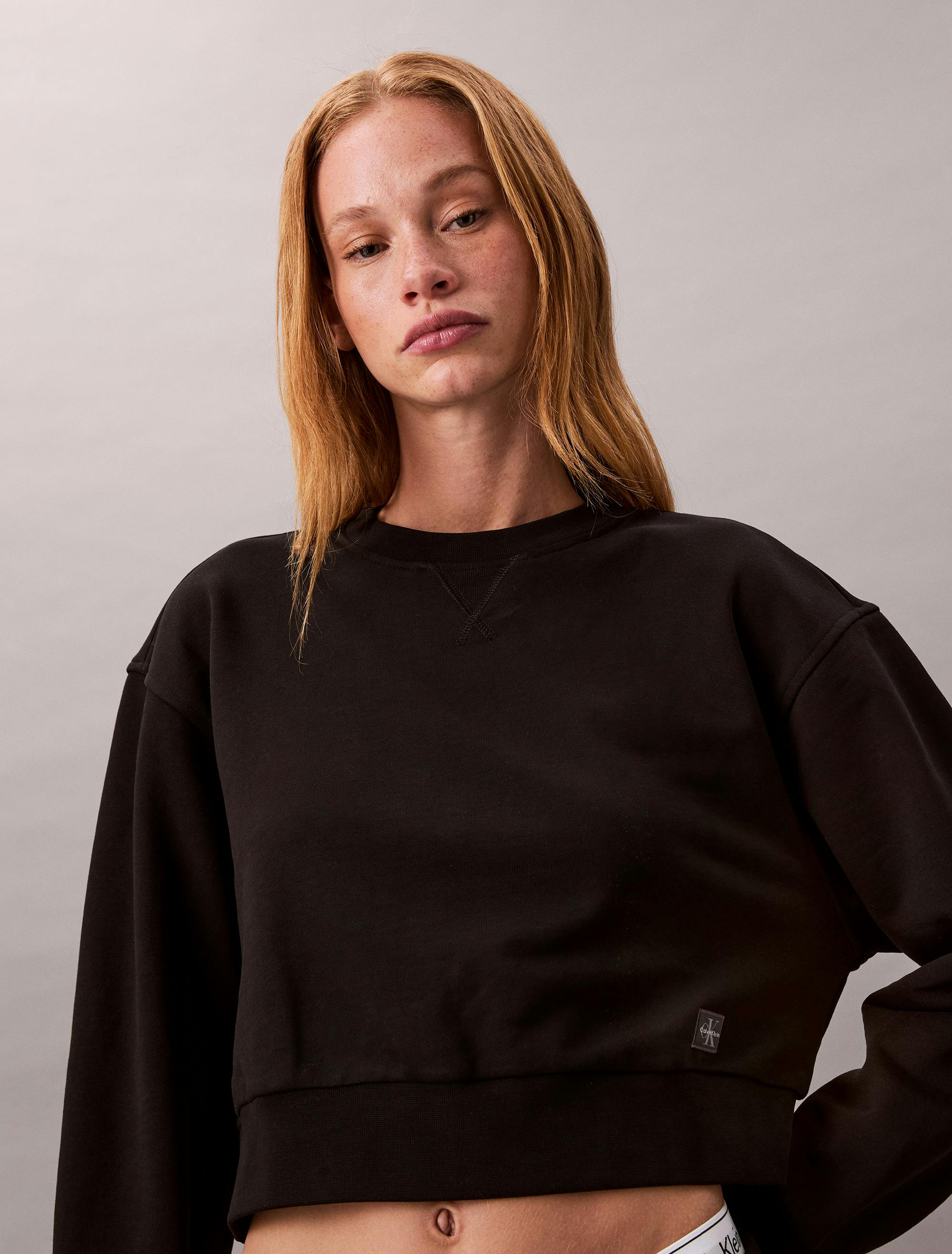 French Terry Cropped Relaxed Sweatshirt | Calvin Klein