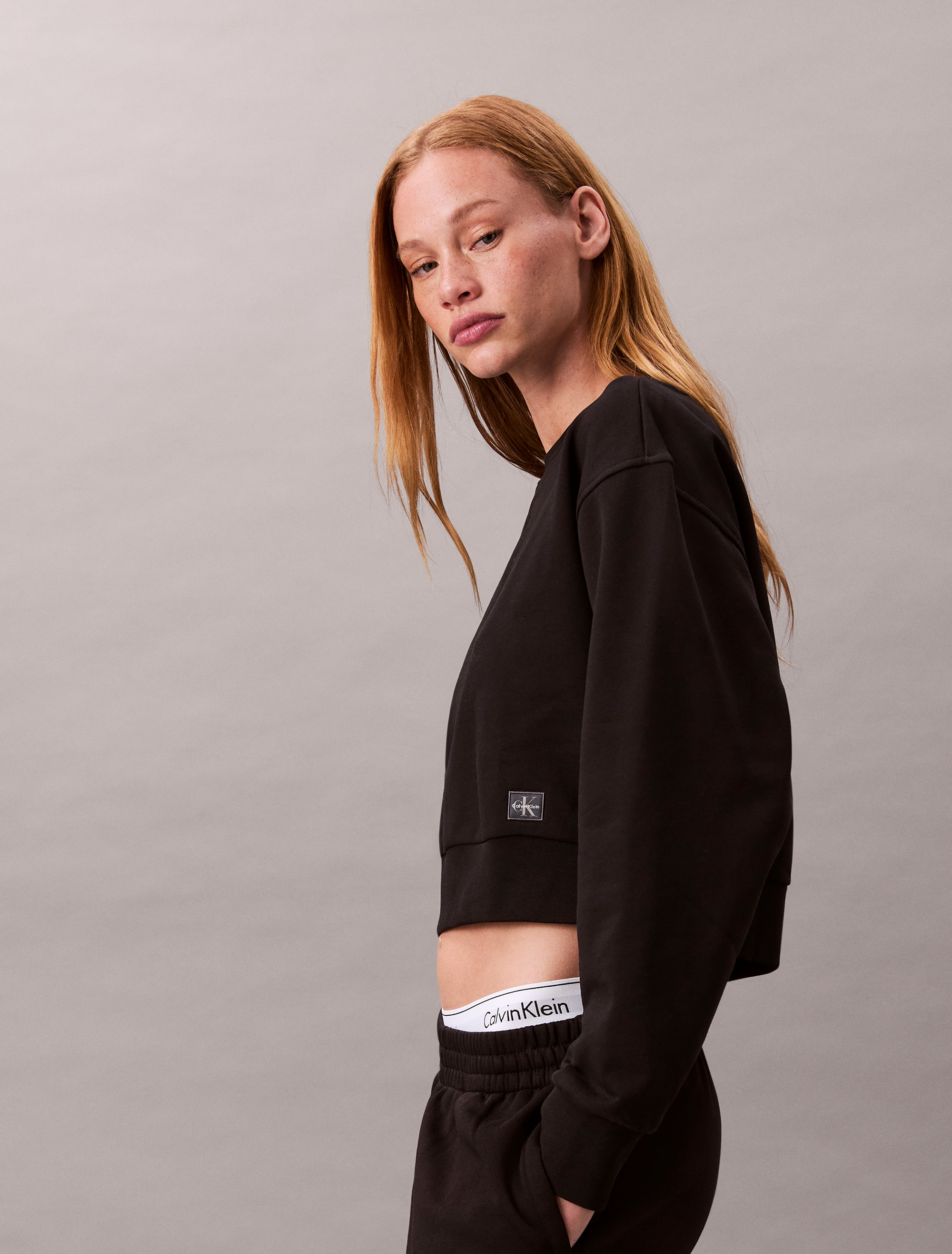 French Terry Cropped Relaxed Sweatshirt | Calvin Klein