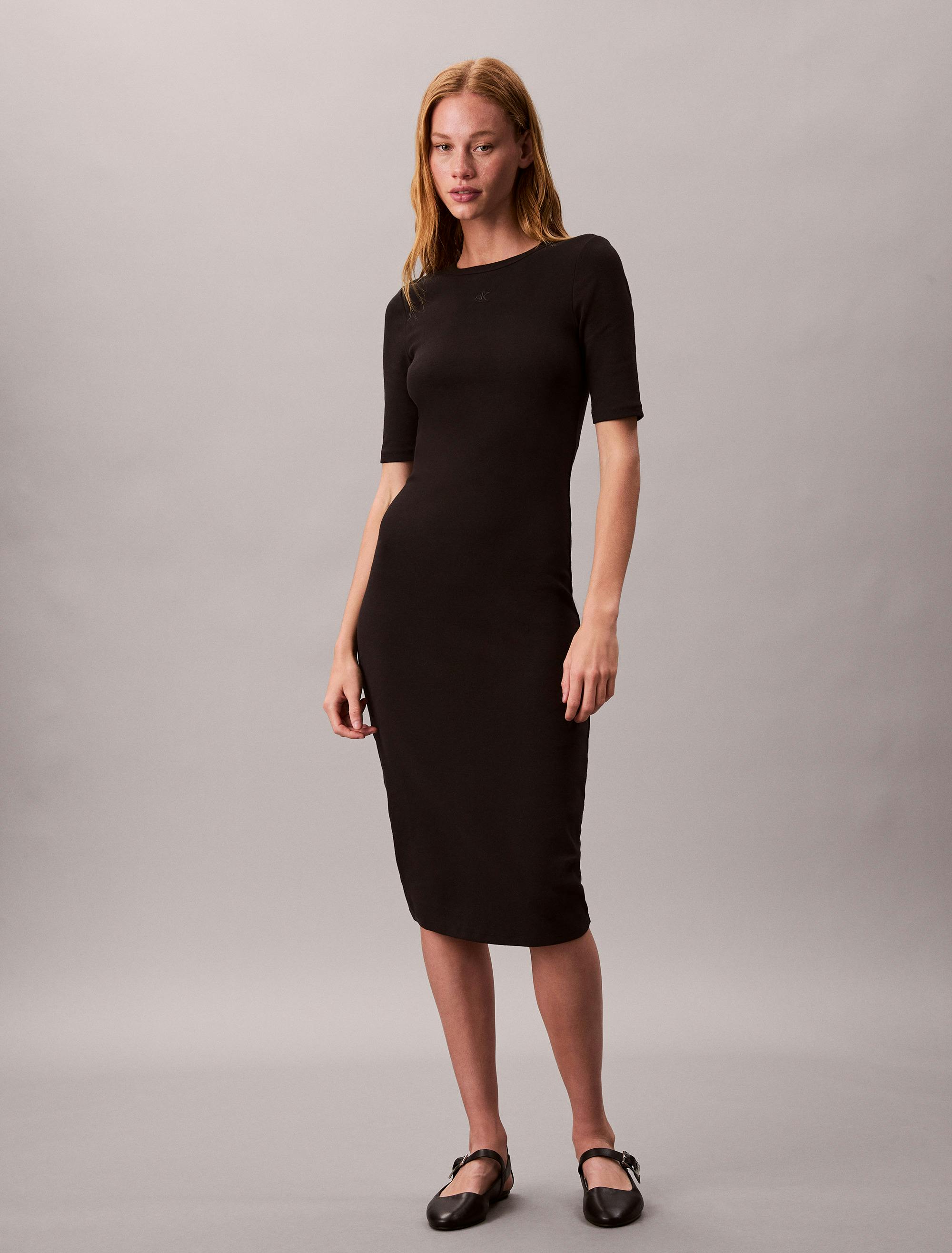 cotton on black midi dress Waisted Cotton Midi Dress (Women)