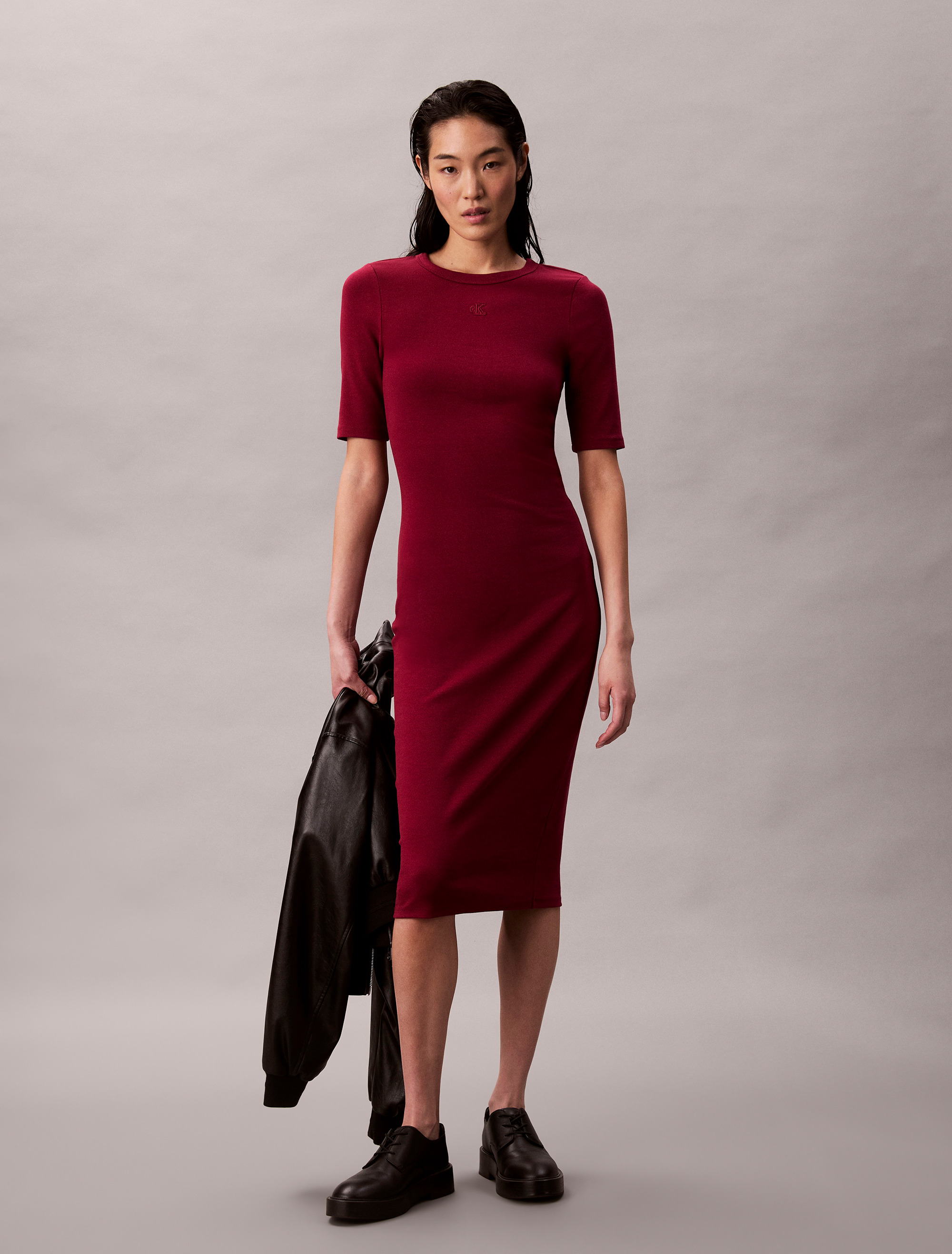 Cotton Contour Midi Dress